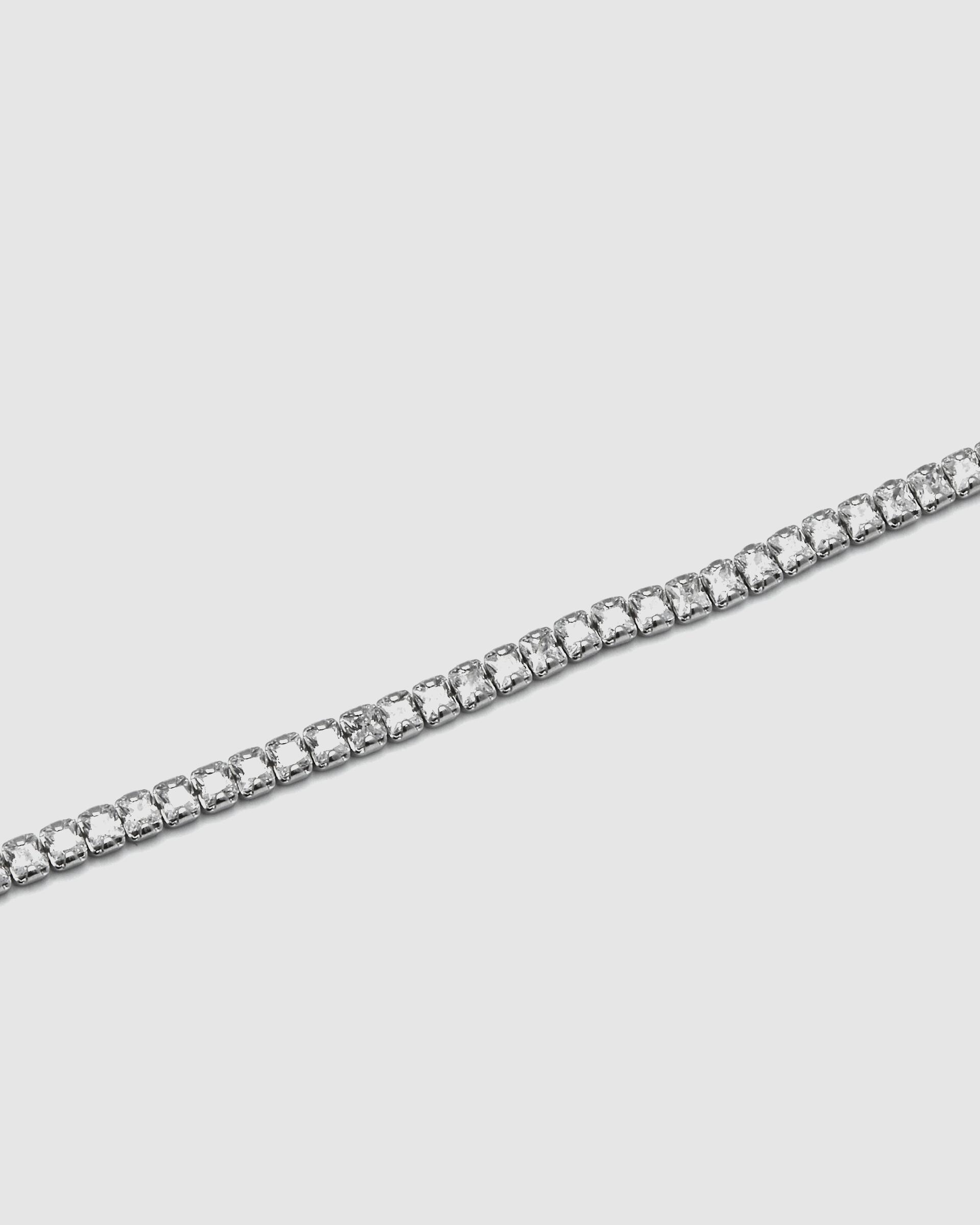 Pulseira Riviere Momentos para Brilhar de Prata de Lei 925 Acabada em Ródio com Zirconita Brilhante Prata-5