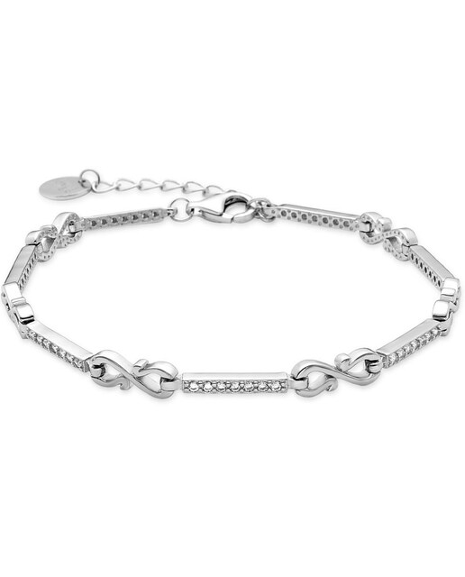 Imagem 0 de Pulseira Momentos para Brilhar Acabada em Ródio com Zirconita Brilhante