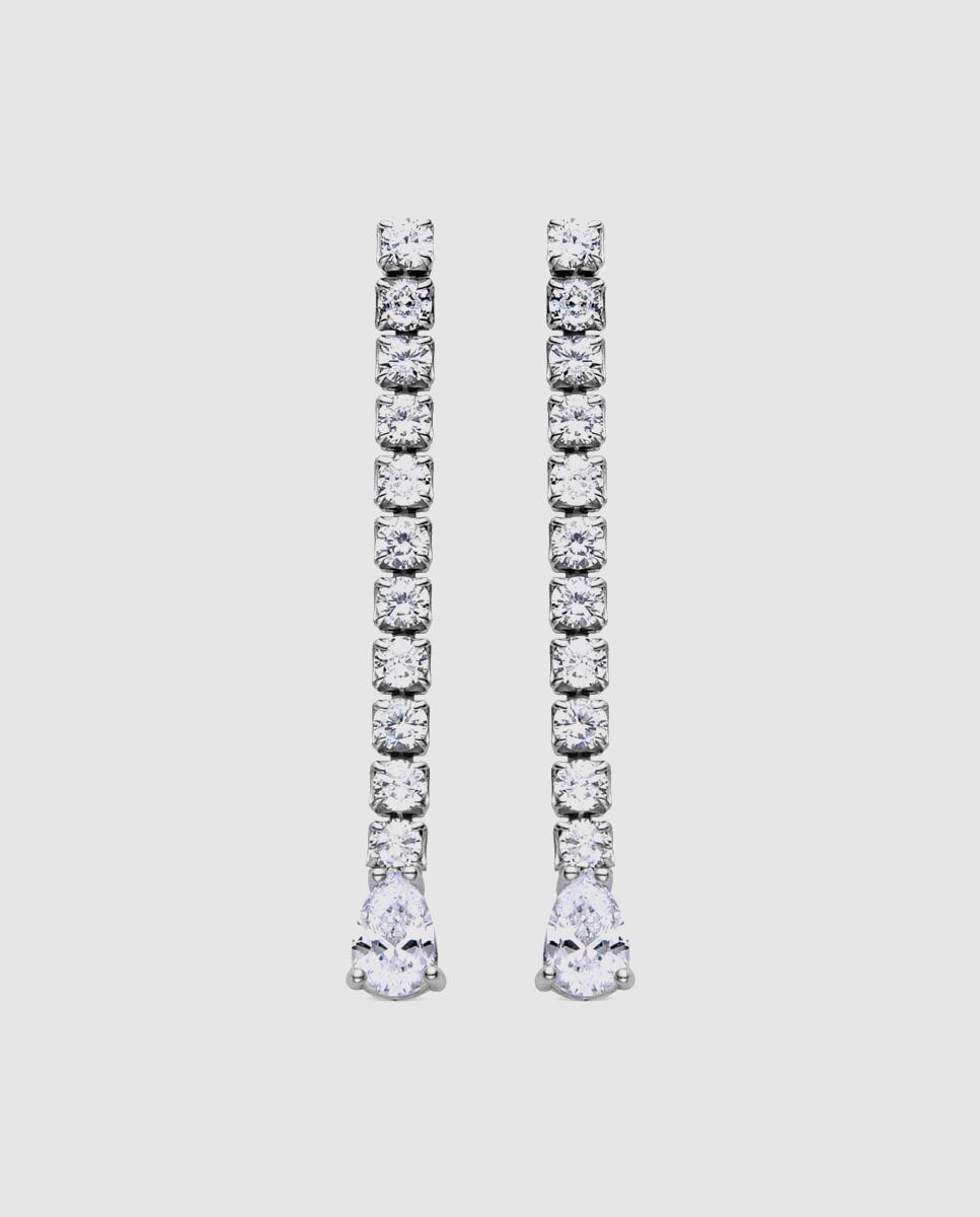 Brincos Momentos para Brilhar de Prata de Lei 925 com Acabamentos em Ródio e Zirconita Brilhante Prata brilhante / Transparente-1