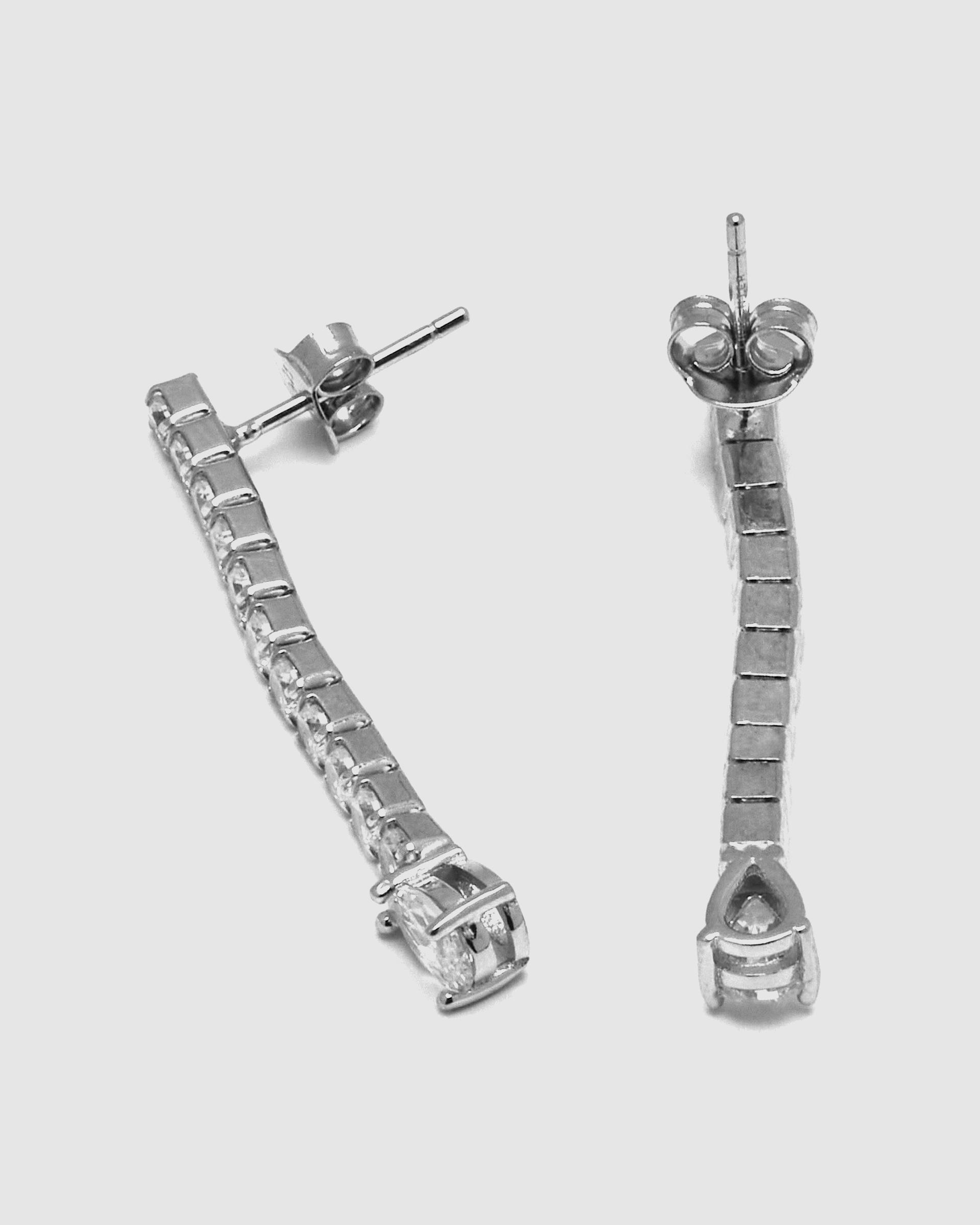 Brincos Momentos para Brilhar de Prata de Lei 925 com Acabamentos em Ródio e Zirconita Brilhante Prata brilhante / Transparente-5