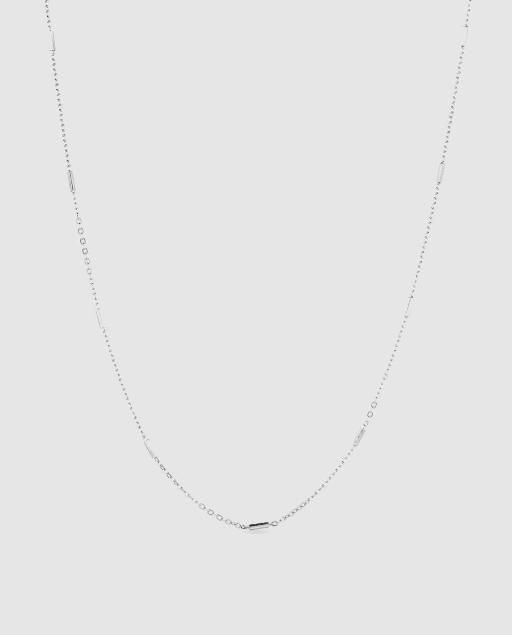 Colar de Prata de Lei 925 com Acabamento em Ródio Cinzento-1