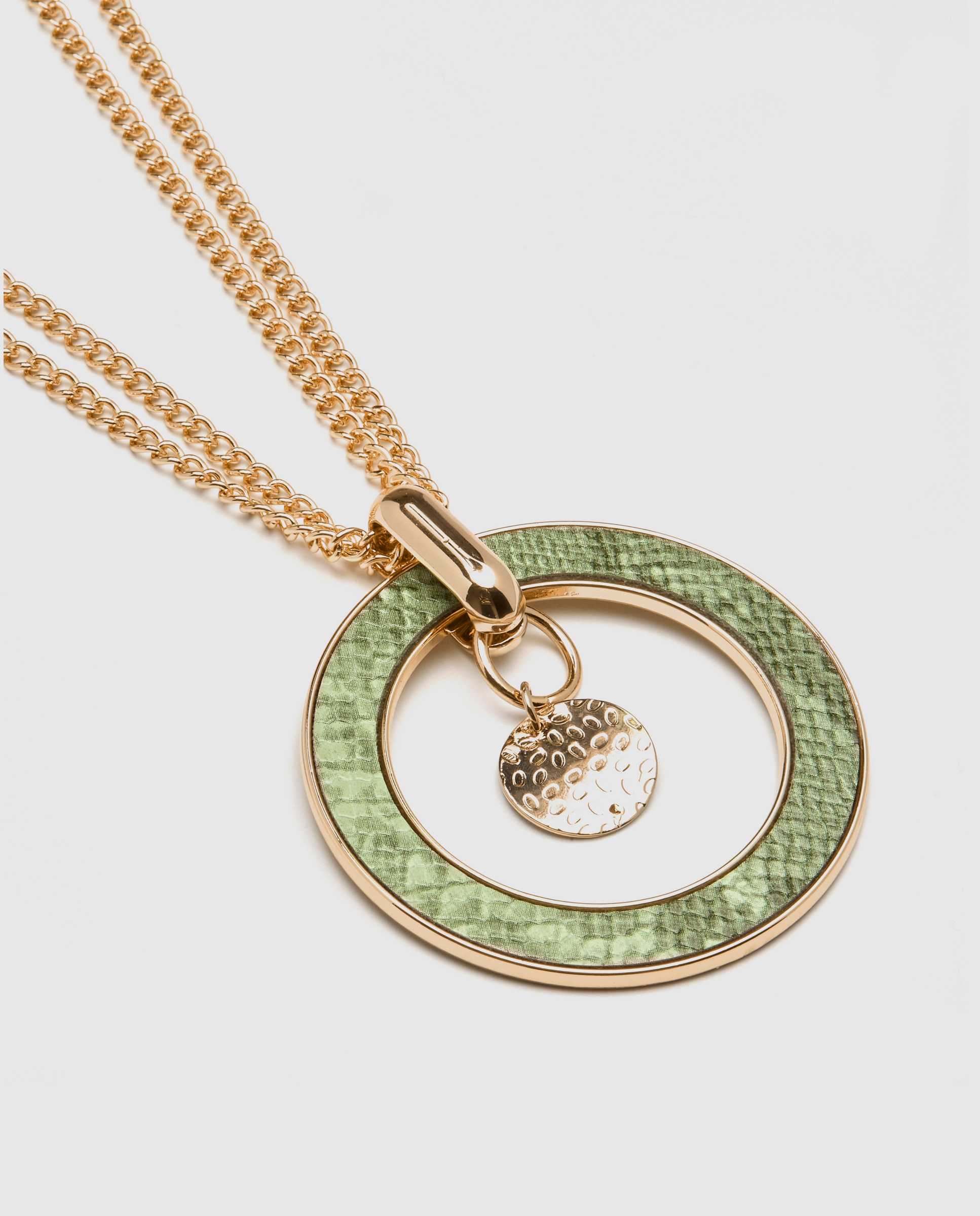 Colar África com Acabamento em Ouro Amarelo de 18 Quilates com Couro Verde-claro Ouro-3