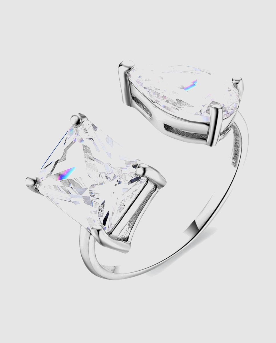 Imagem 0 de Anel Momentos para Brilhar com Acabamento em Ródio e Zirconita Brilhante