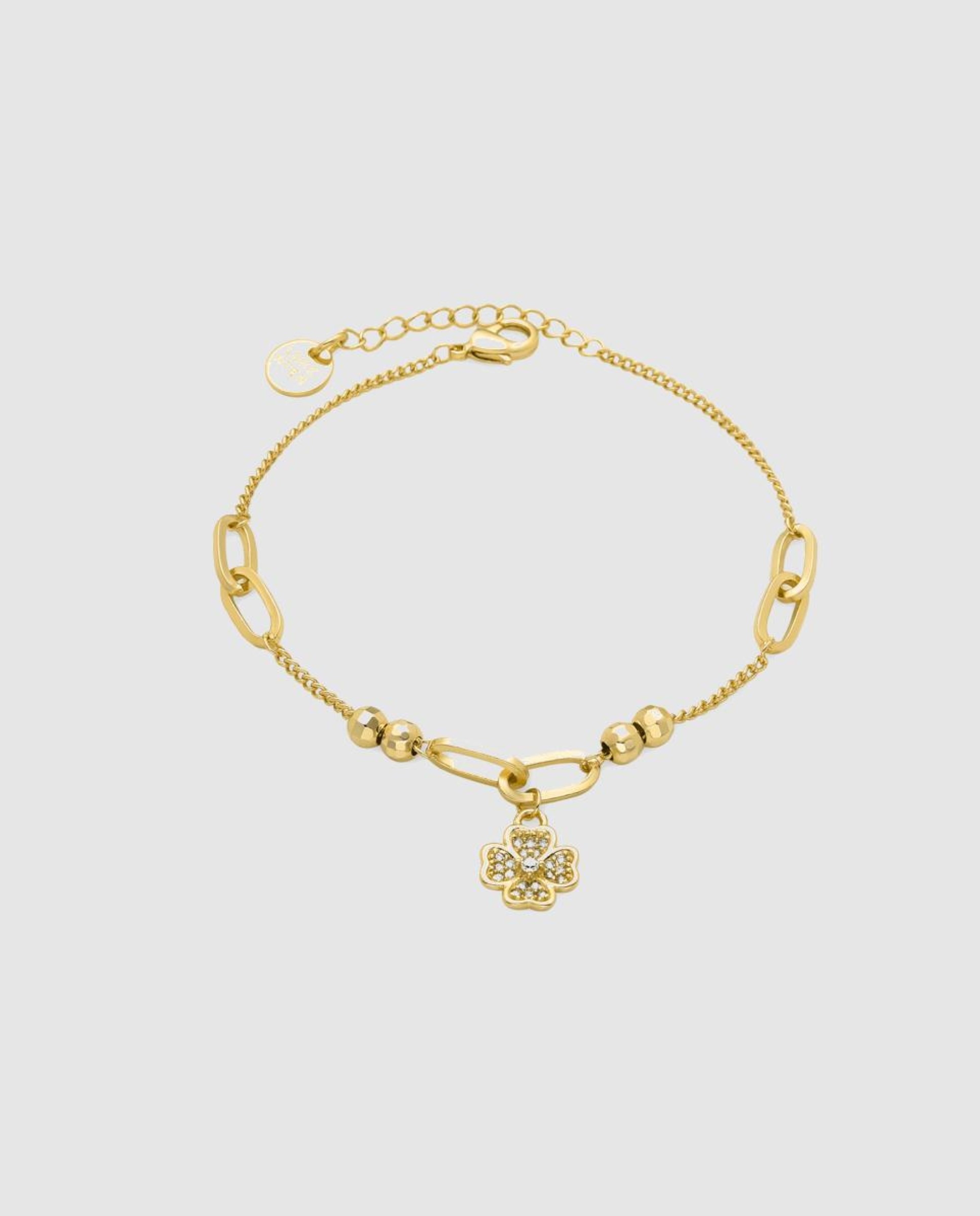 Imagem 0 de Pulseira Basic Acabada em Ouro Amarelo de 18 Quilates com Zirconita Brilhante