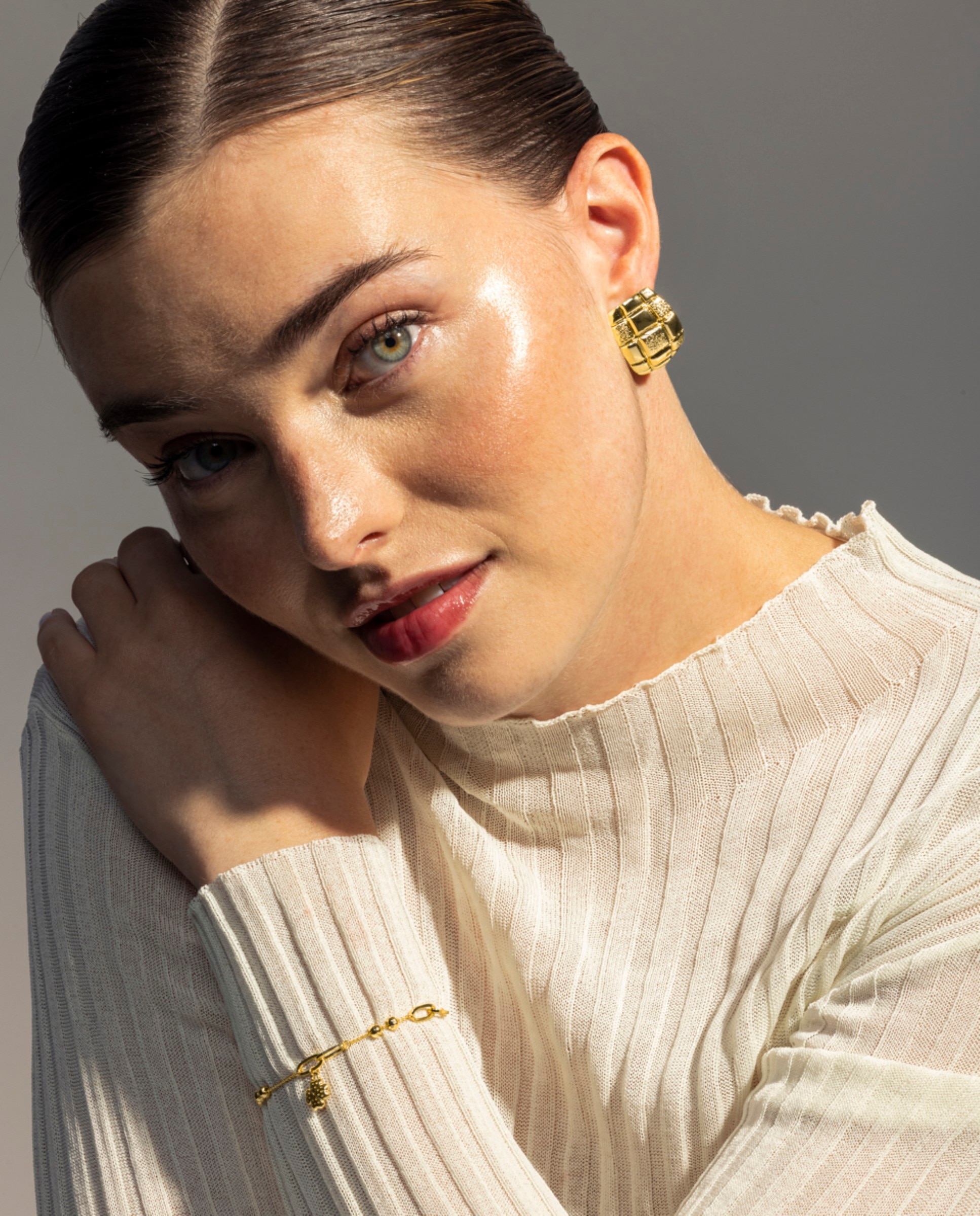 Pulseira Basic Acabada em Ouro Amarelo de 18 Quilates com Zirconita Brilhante Branco-2