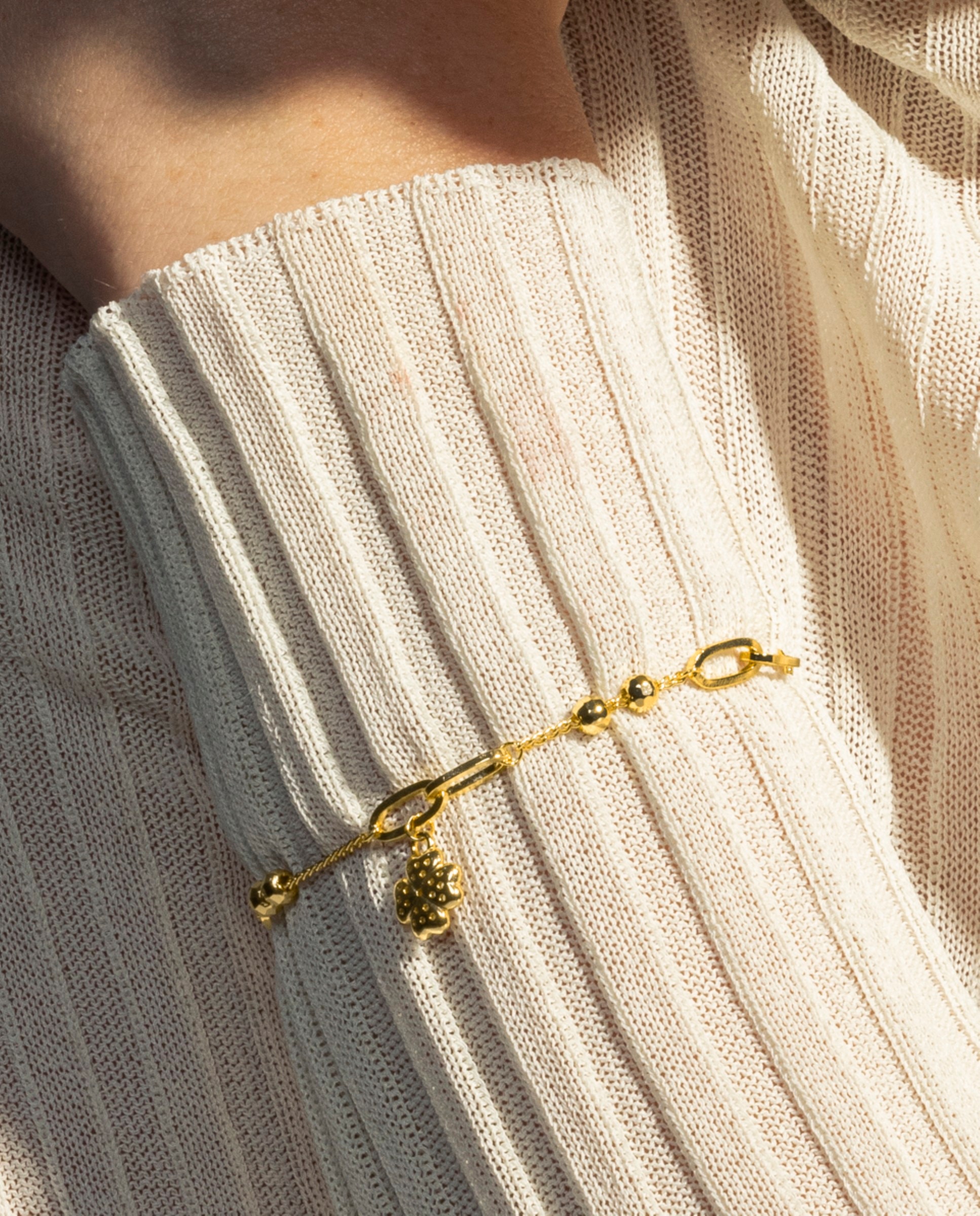 Pulseira Basic Acabada em Ouro Amarelo de 18 Quilates com Zirconita Brilhante Branco-3