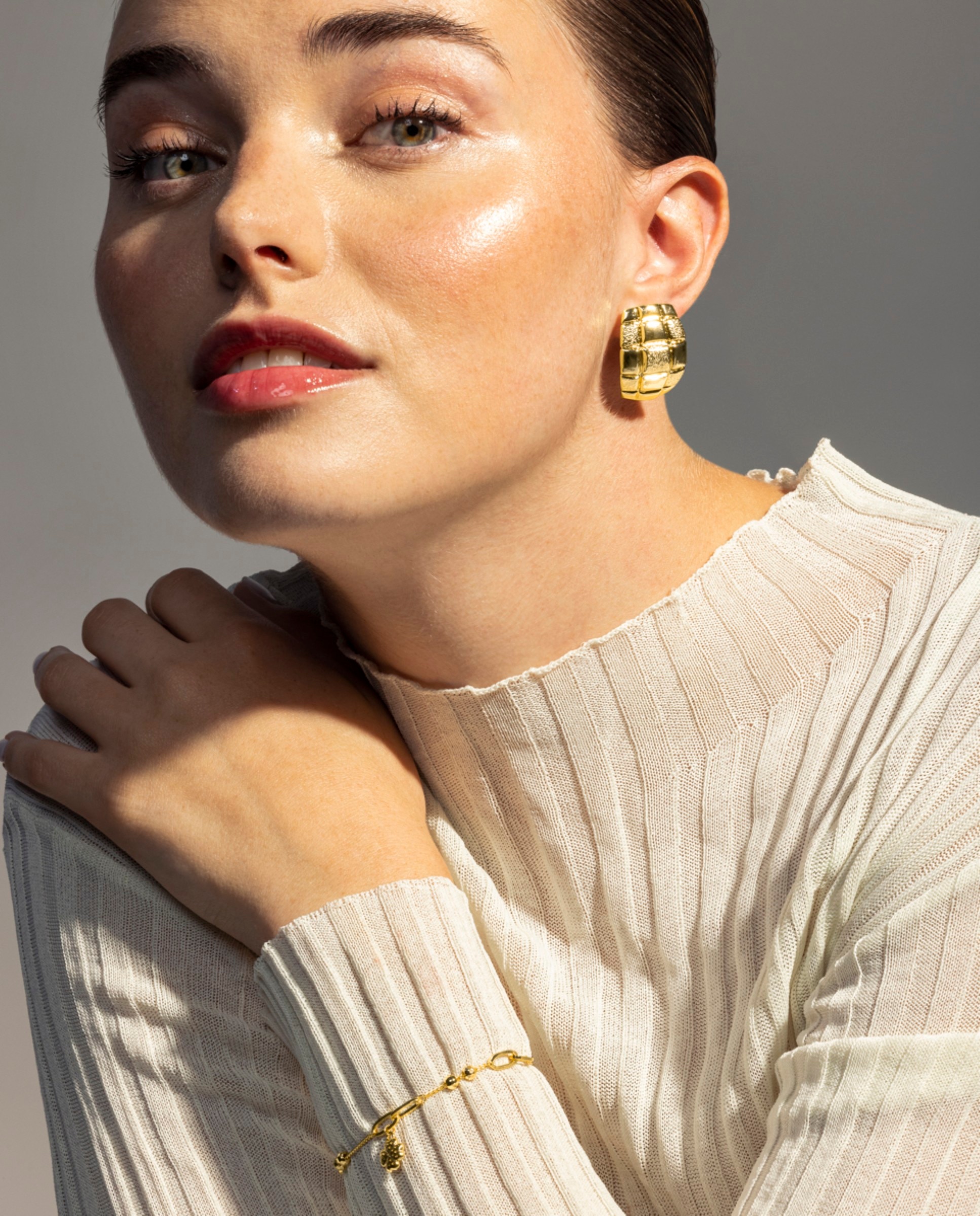 Pulseira Basic Acabada em Ouro Amarelo de 18 Quilates com Zirconita Brilhante Branco-4