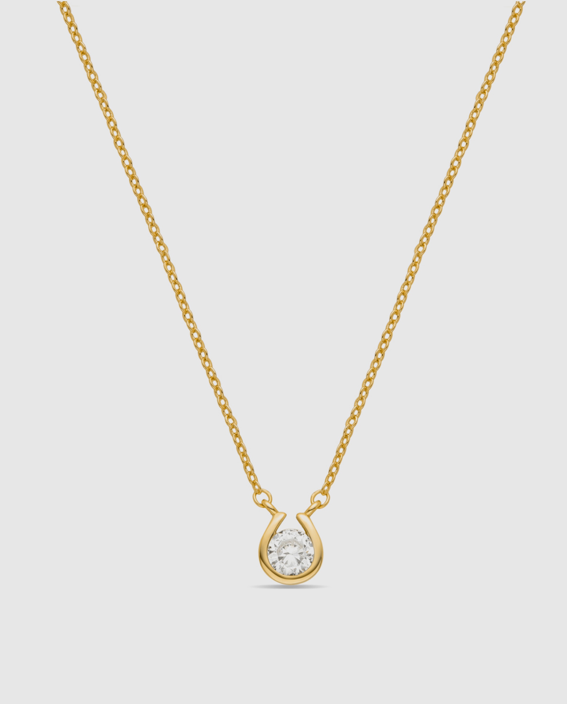 Colar Basic Acabado em Ouro Amarelo de 18 Quilates com Zirconita Brilhante Ouro-1