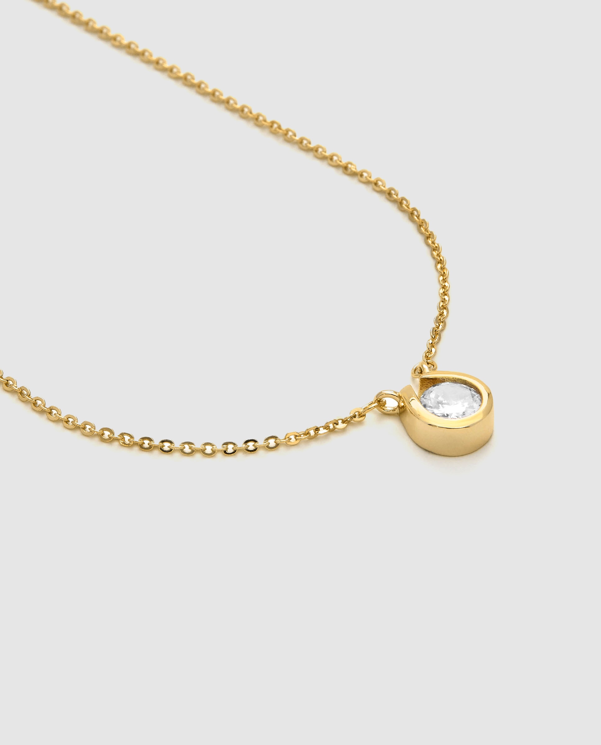 Colar Basic Acabado em Ouro Amarelo de 18 Quilates com Zirconita Brilhante Ouro-6