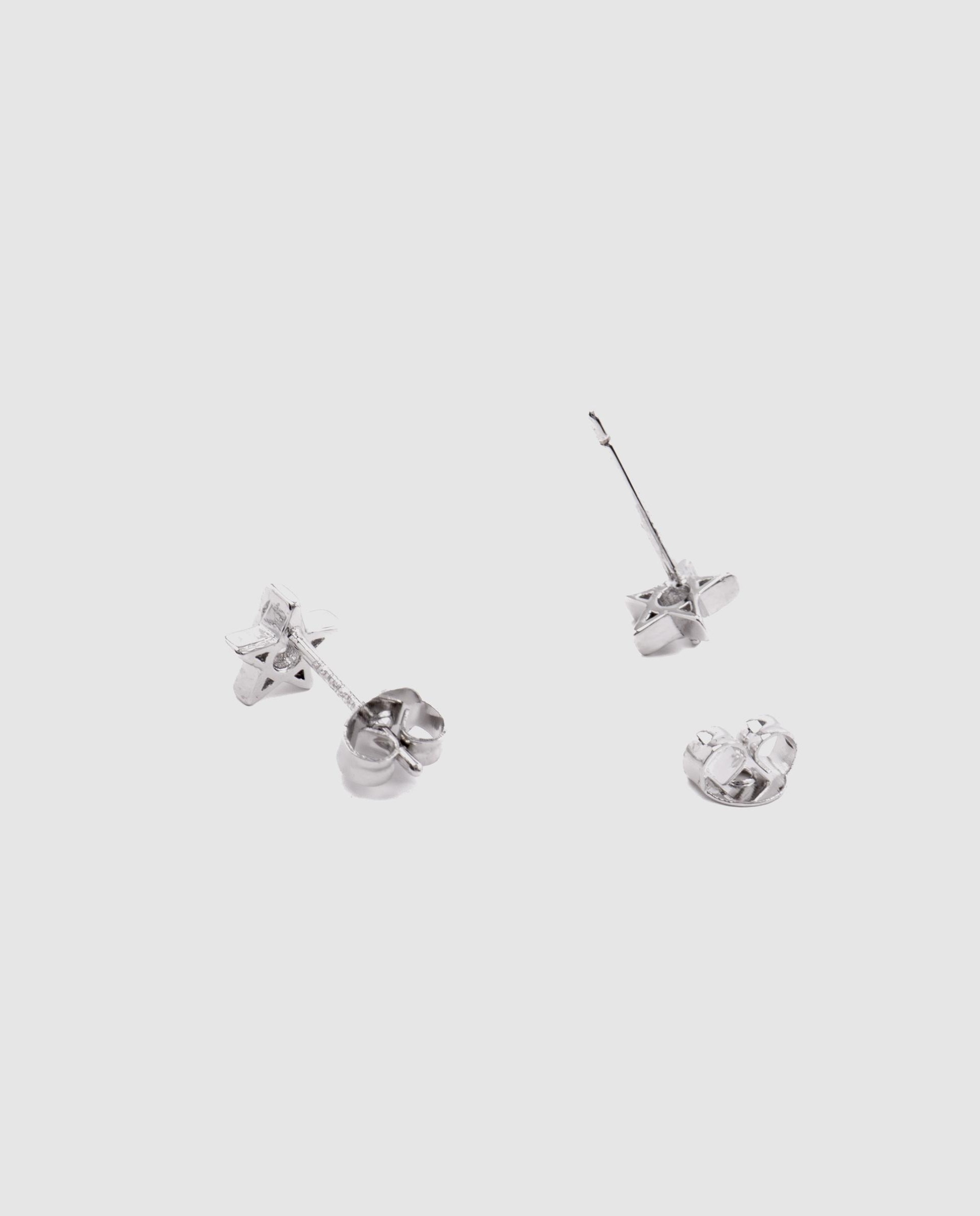 Brincos Basic Acabados em Ródio com Zirconita Brilhante Branco-3