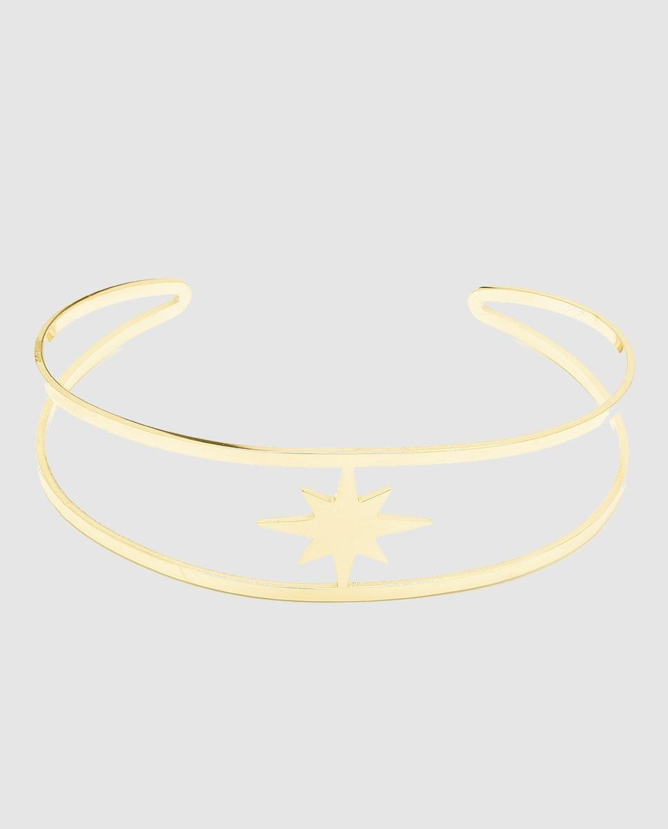 Imagem 0 de Bracelete Boho de Aço com Acabamento em Ouro Amarelo de 18 Quilates