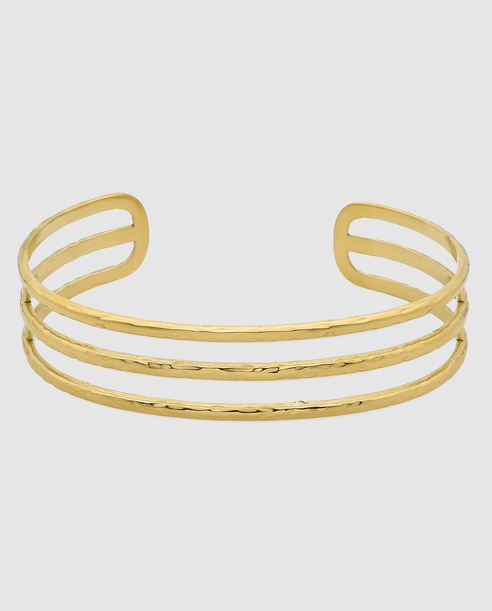 Pulseira Boho de Aço Acabada em Ouro Amarelo de 18k Dourado-1