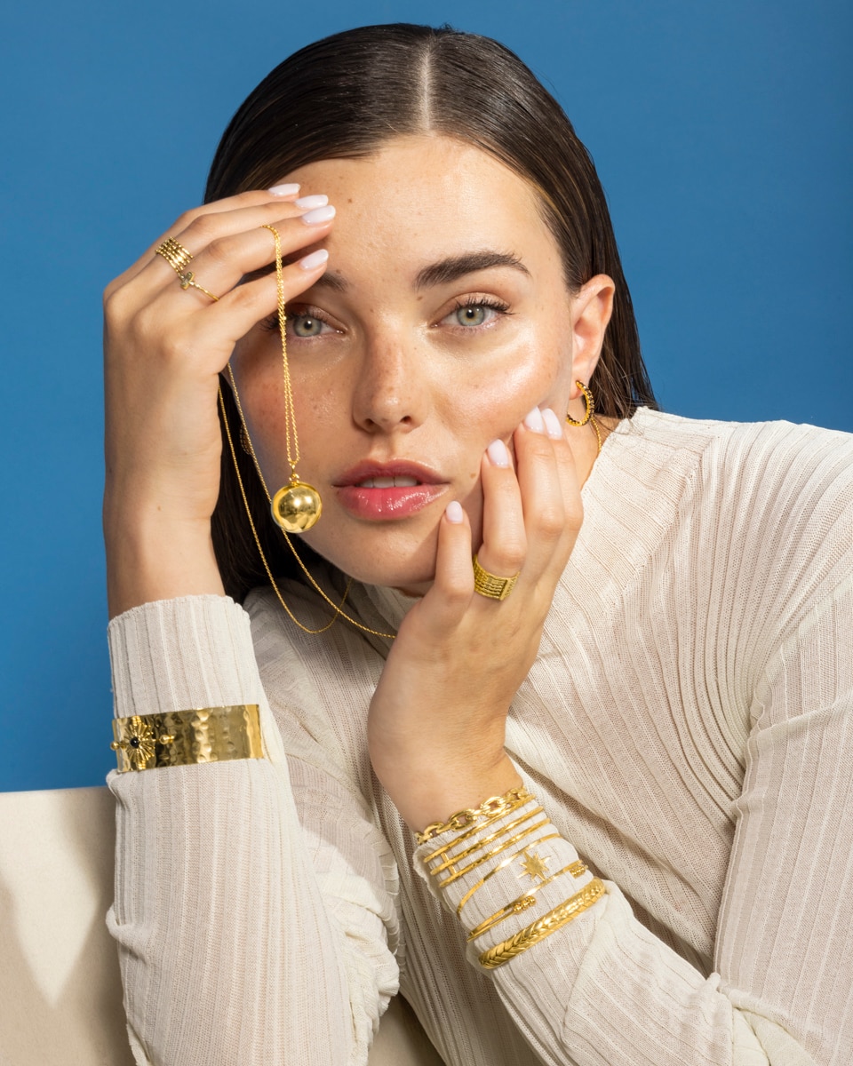 Pulseira Boho de Aço Acabada em Ouro Amarelo de 18k Dourado-2