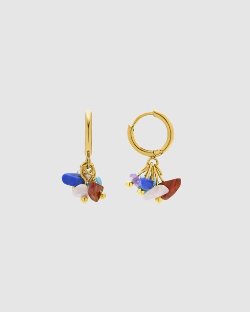Imagem 0 de Brincos Africa Moda com Acabamento em Ouro de 18k com Cristal Multicolor
