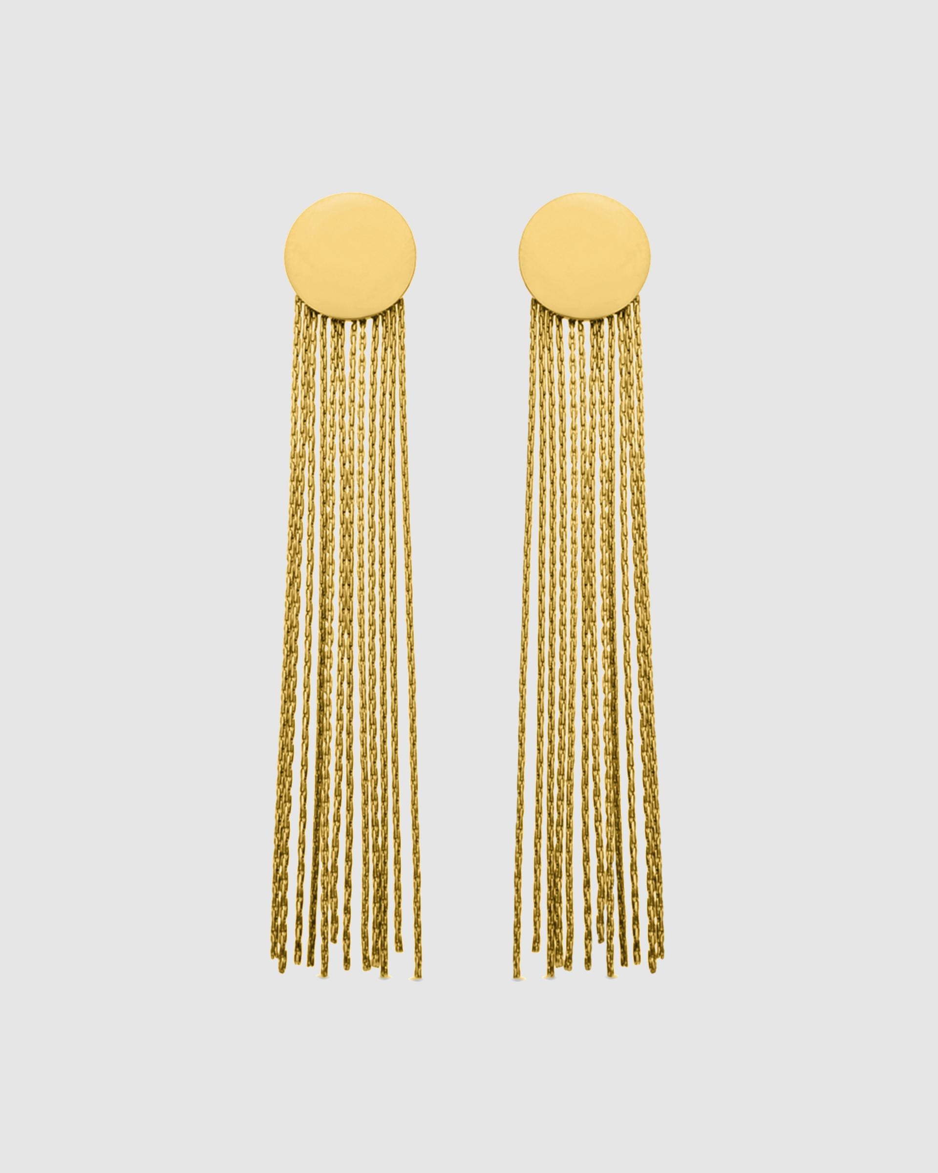 Brincos Basic de Aço com Acabamentos em Ouro Amarelo de 18 Quilates Ouro-1