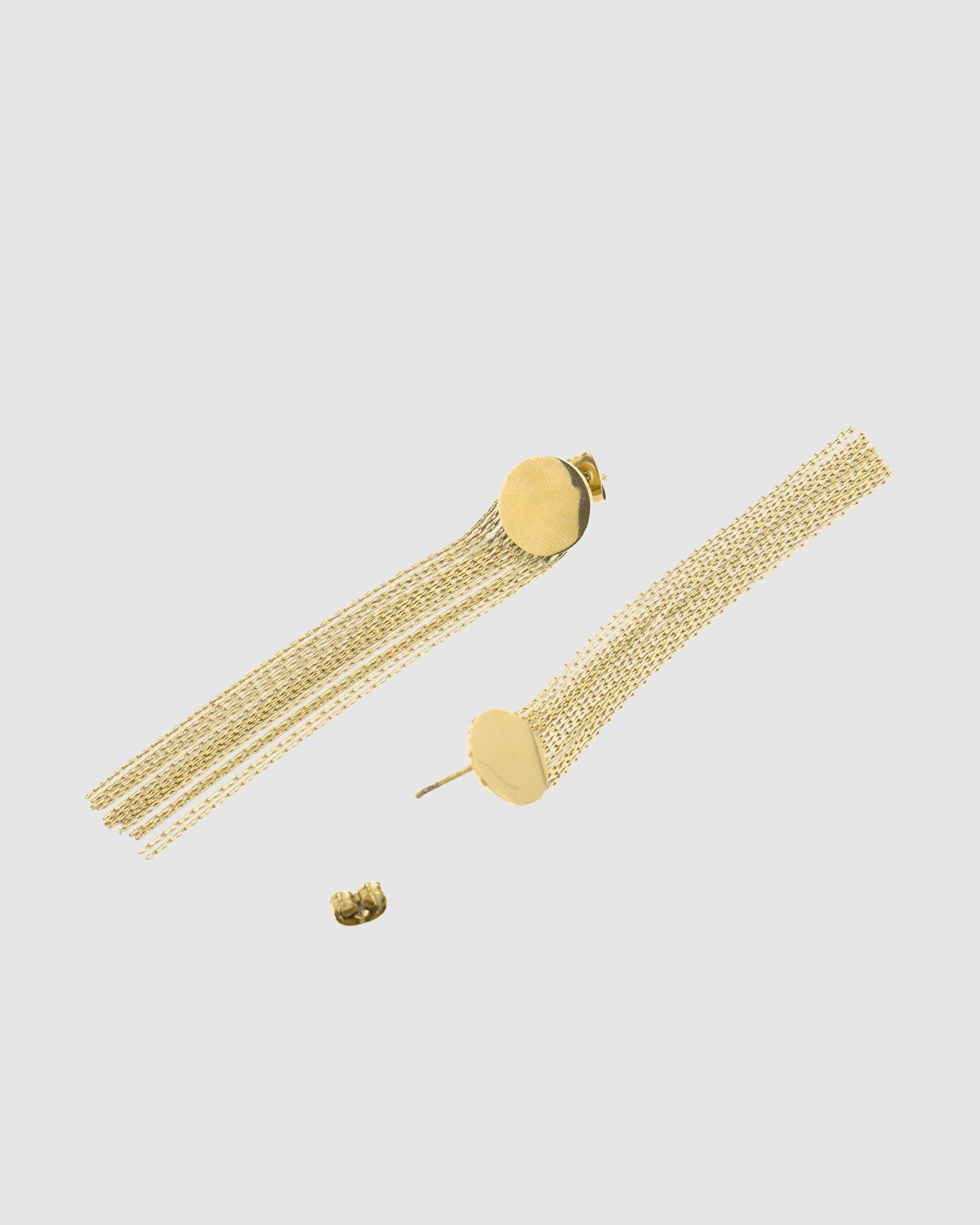 Brincos Basic de Aço com Acabamentos em Ouro Amarelo de 18 Quilates Ouro-4