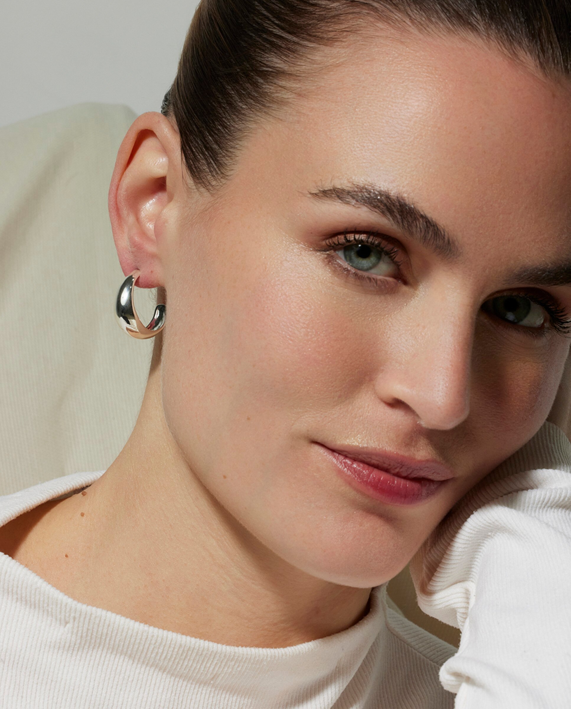 Brincos Basic com Acabamentos em Ródio Prata-2