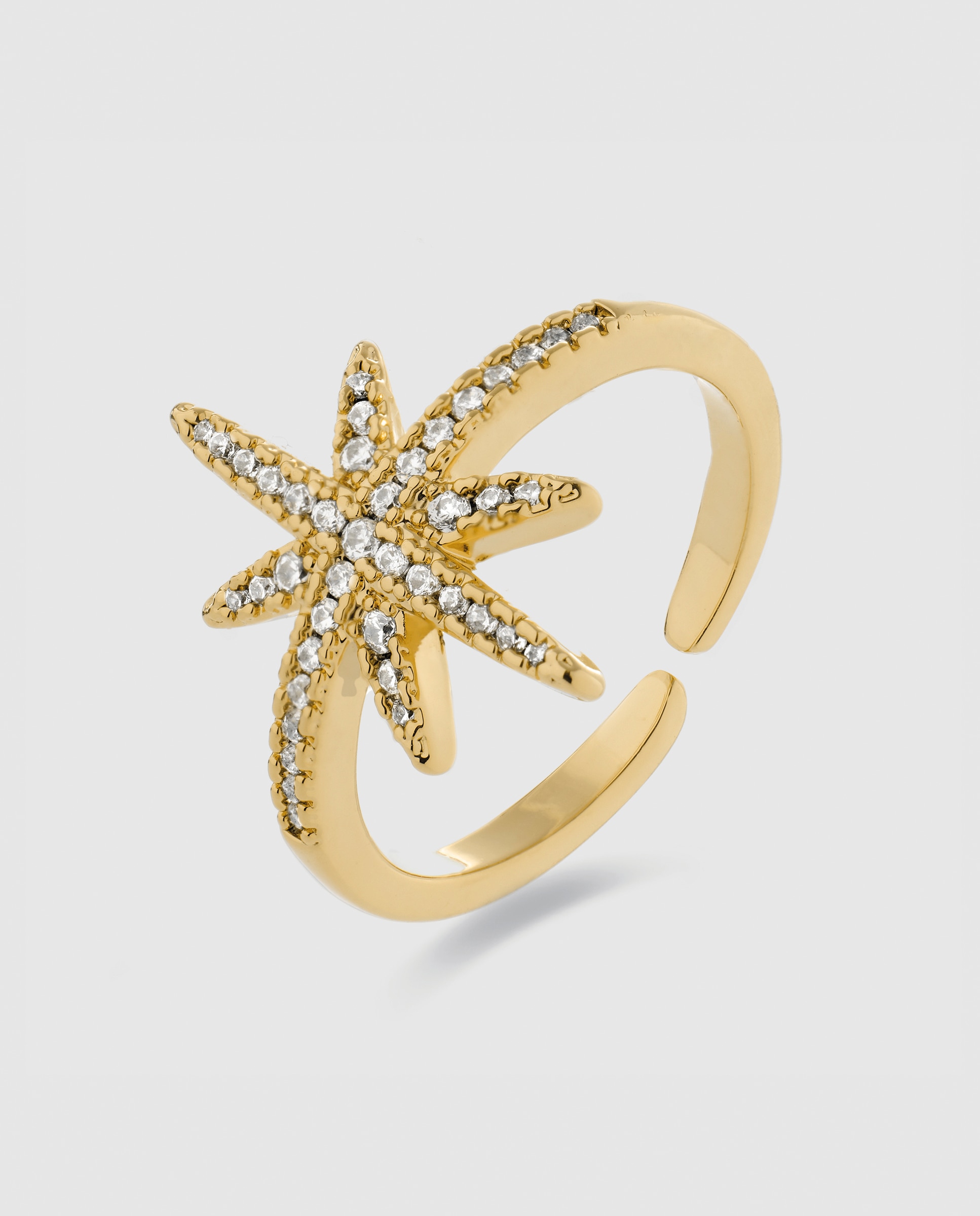 Imagem 0 de Anel África Moda Acabado em Ouro Amarelo de 18k com Zirconita Brilhante