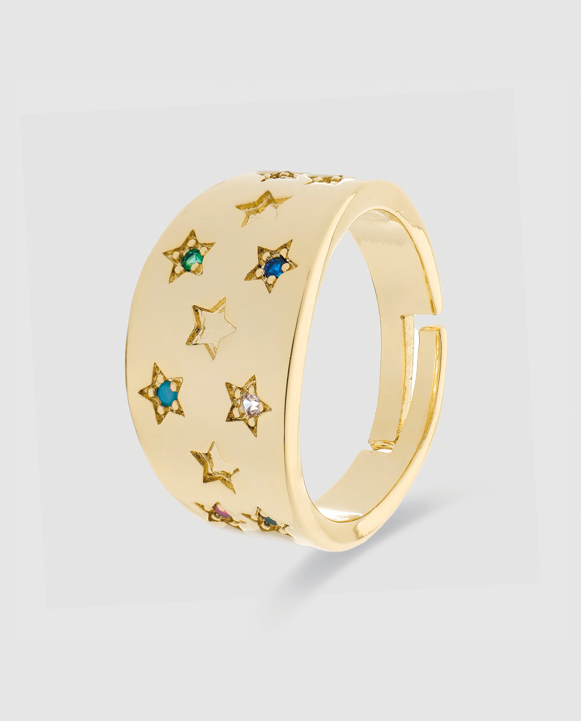 Imagem 0 de Anel Ajustável África Moda com Acabamento em Ouro Amarelo de 18 Quilates com Zirconita Brilhante
