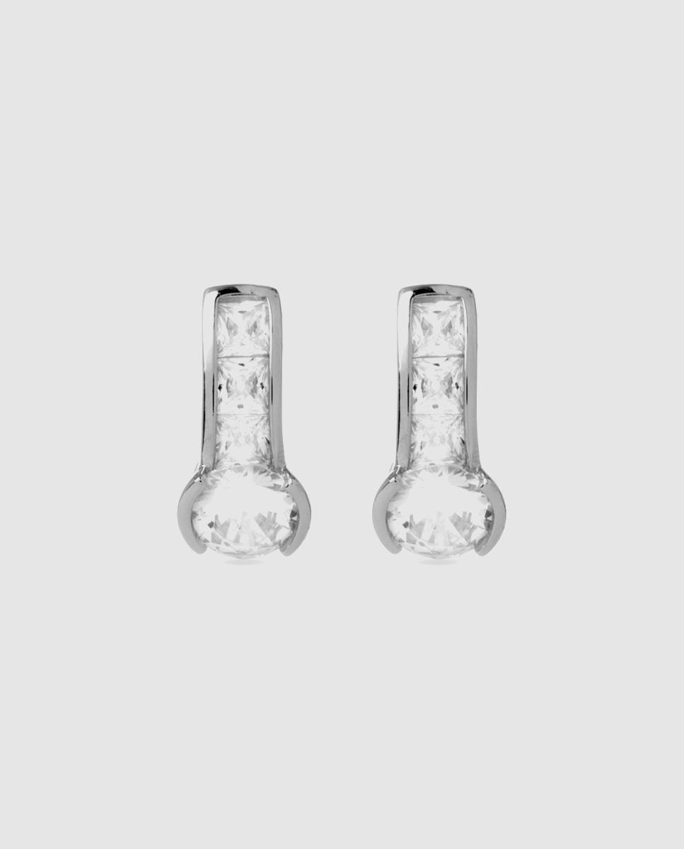 Brincos Momentos para Brilhar de Prata de Lei 925 com Acabamentos em Ródio e Zirconita Brilhante Prata brilhante / Transparente-1