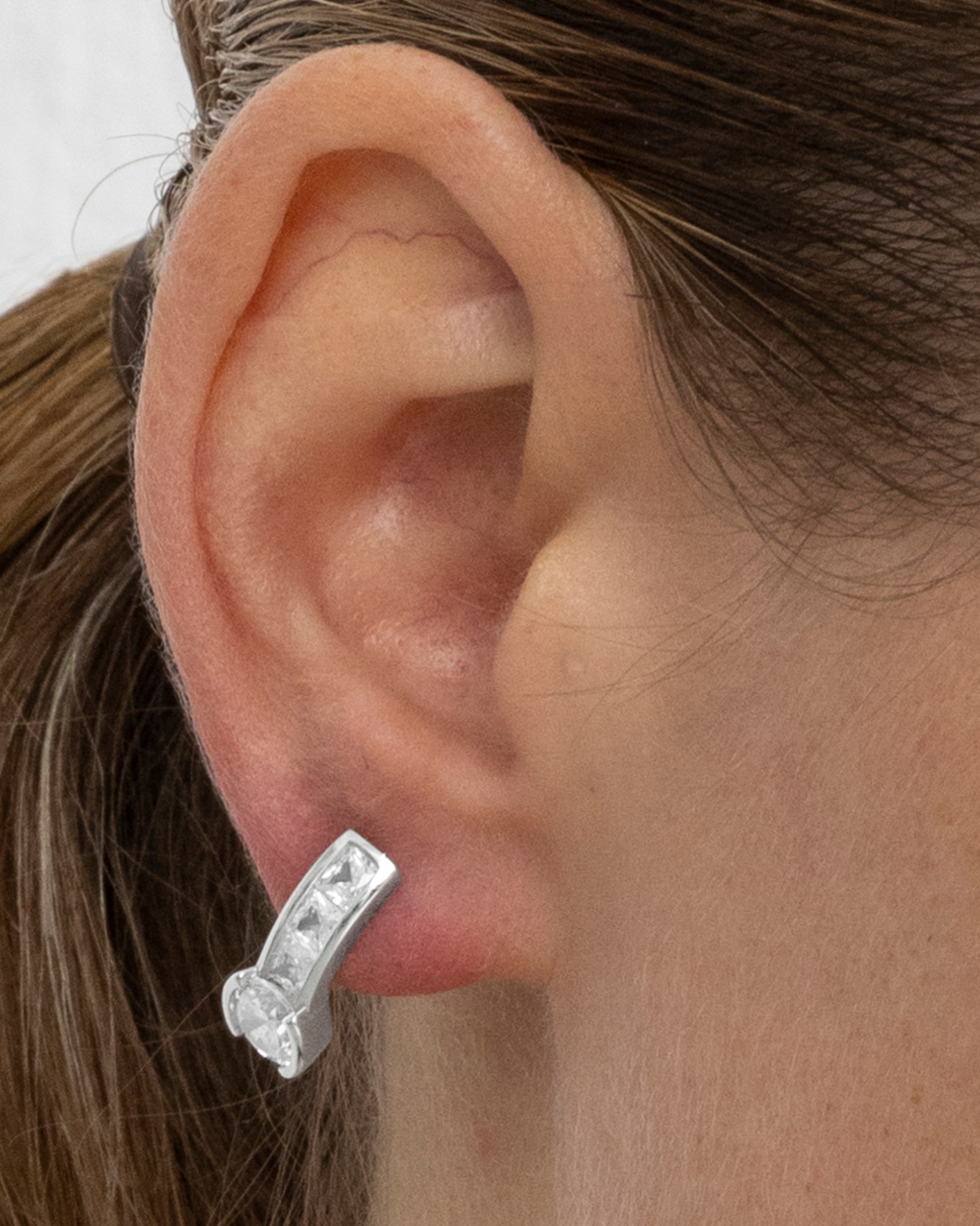 Brincos Momentos para Brilhar de Prata de Lei 925 com Acabamentos em Ródio e Zirconita Brilhante Prata brilhante / Transparente-3