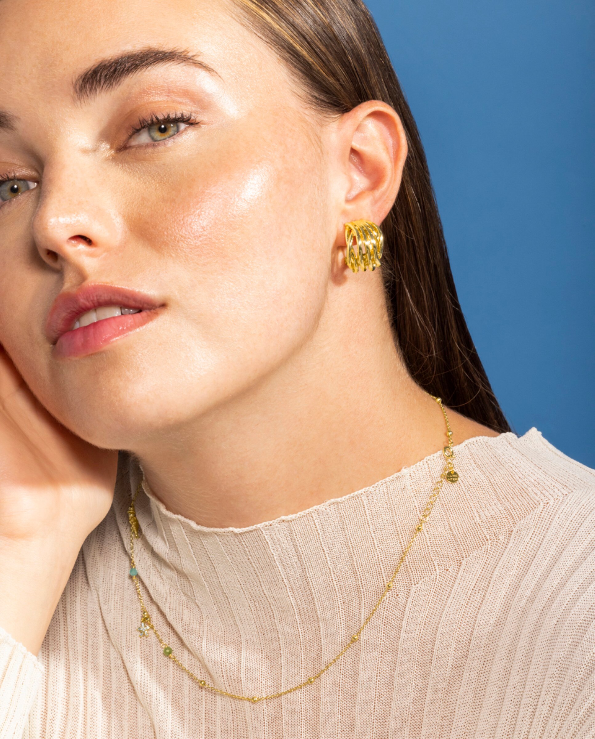 Colar Pide Un Deseo de Prata de Lei 925 com Acabamento em Ouro Amarelo de 18 Quilates e Cristal Multicolor Multicolor-4