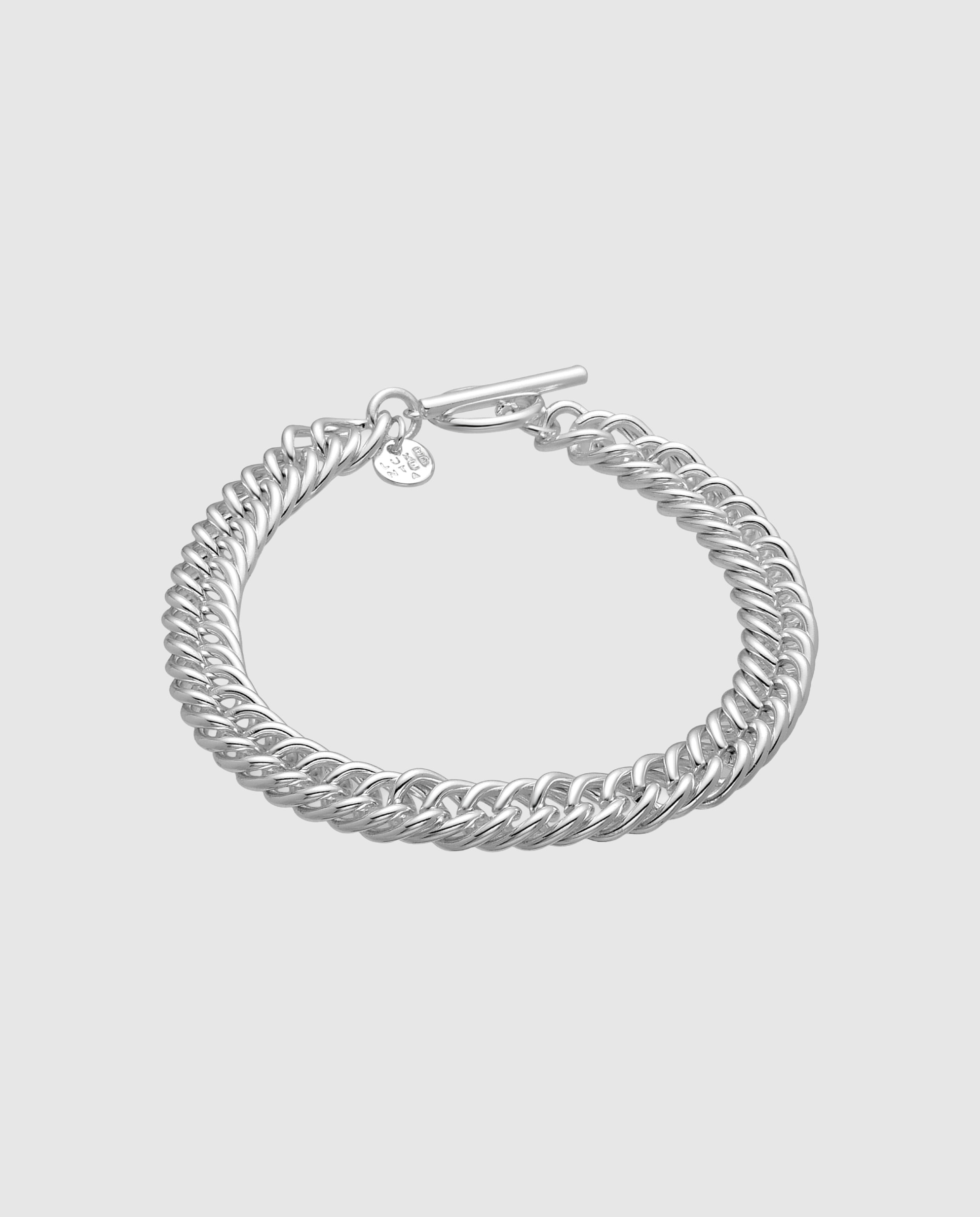 Pulseira de Elos África Acabada em Ródio Prata-1