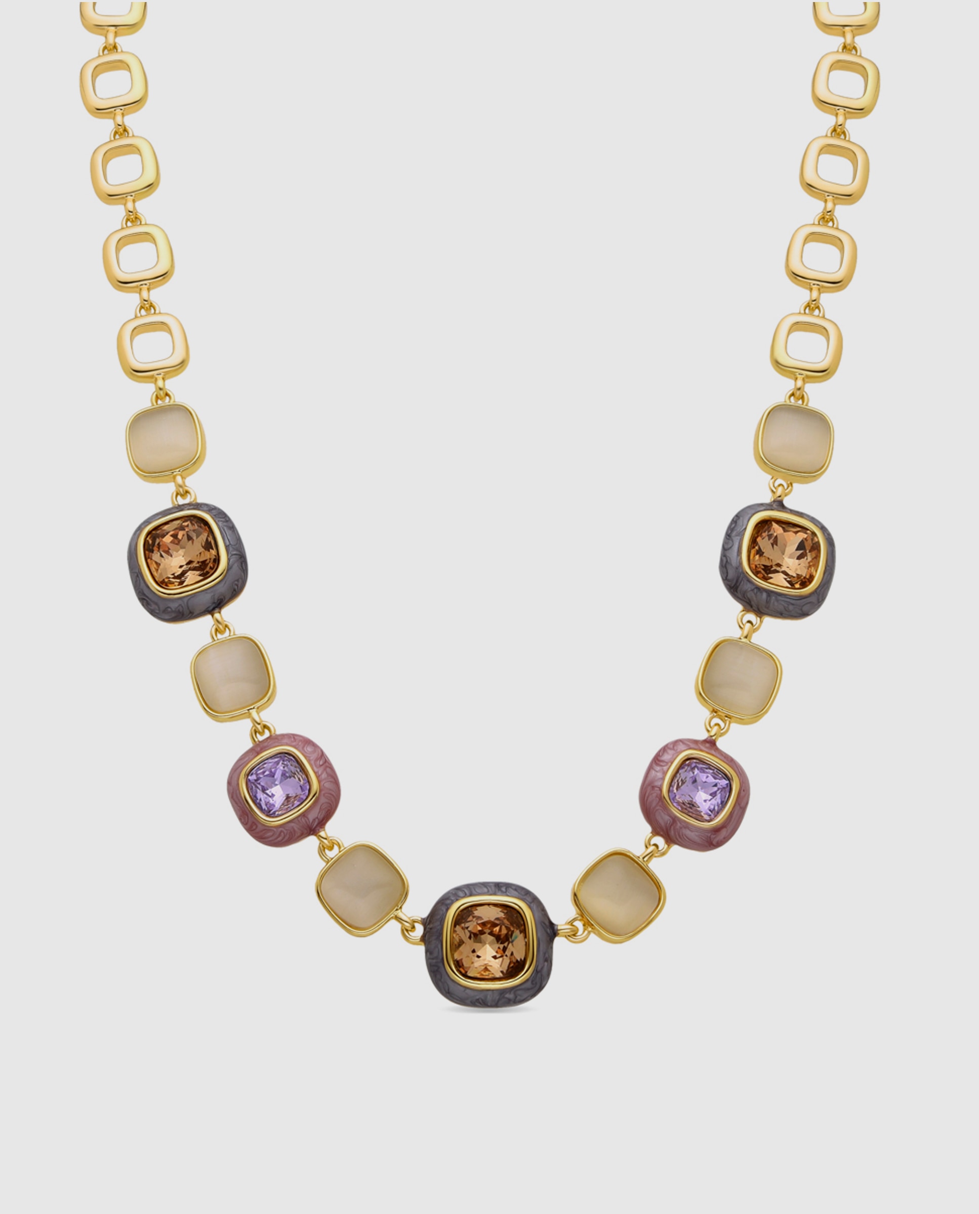 Colar África com Acabamento em Ouro Amarelo de 18 Quilates e Zirconita Multicolor Ouro-1