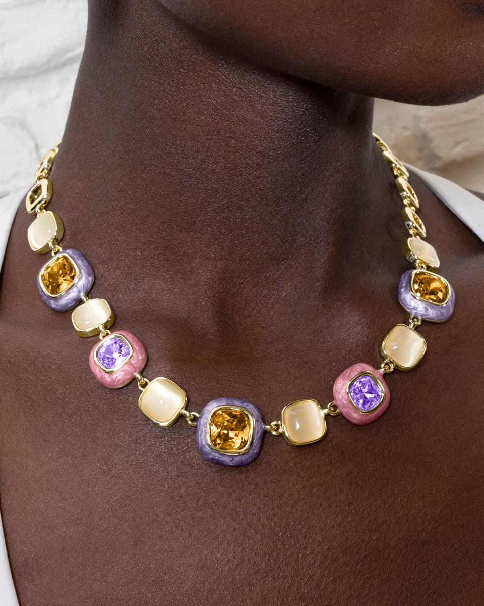 Colar África com Acabamento em Ouro Amarelo de 18 Quilates e Zirconita Multicolor Ouro-4
