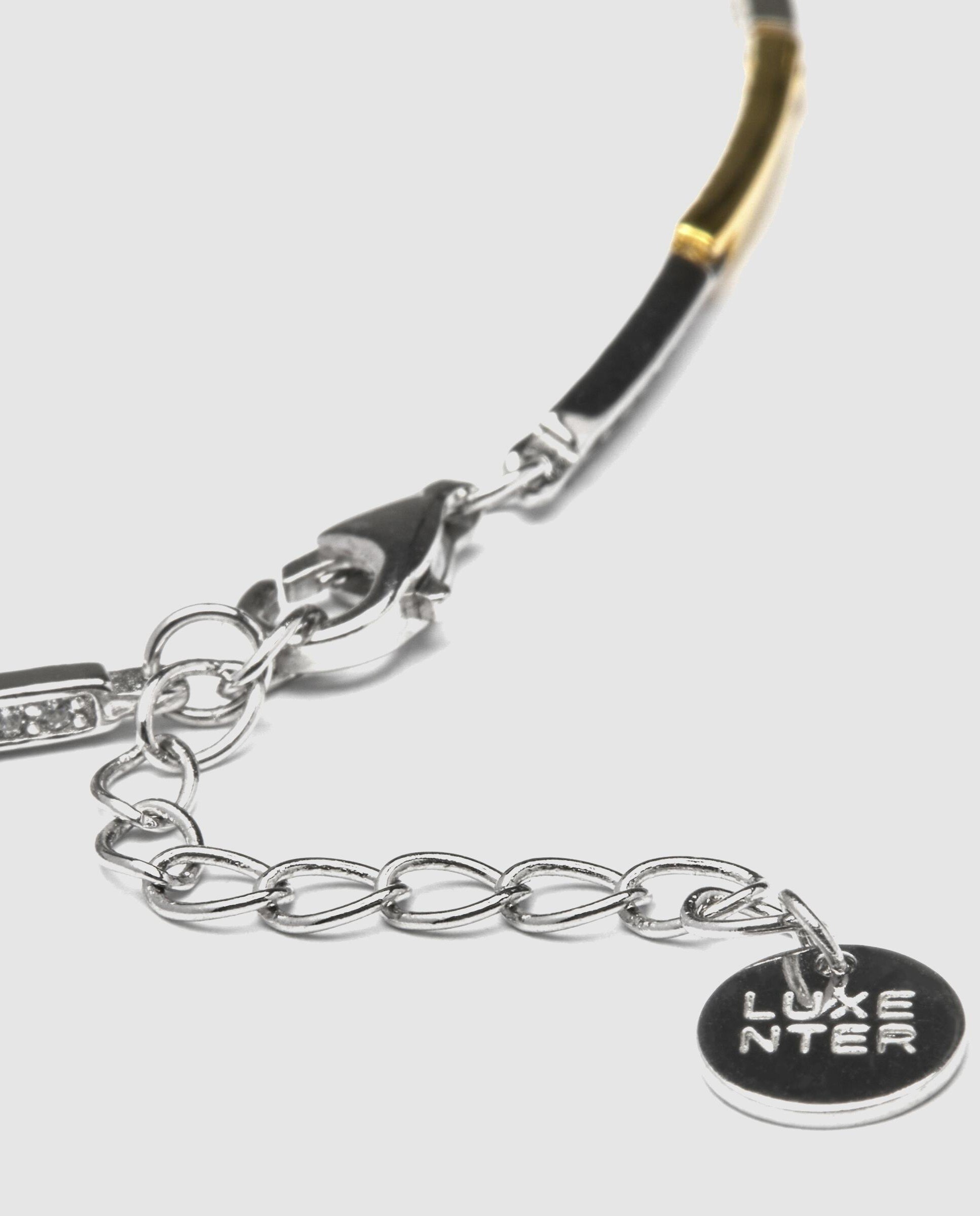Pulseira de Elos Momentos para Brilhar de Prata de Lei 925 Acabada em Ouro de 18 Quilates com Zirconita Brilhante Branco-7