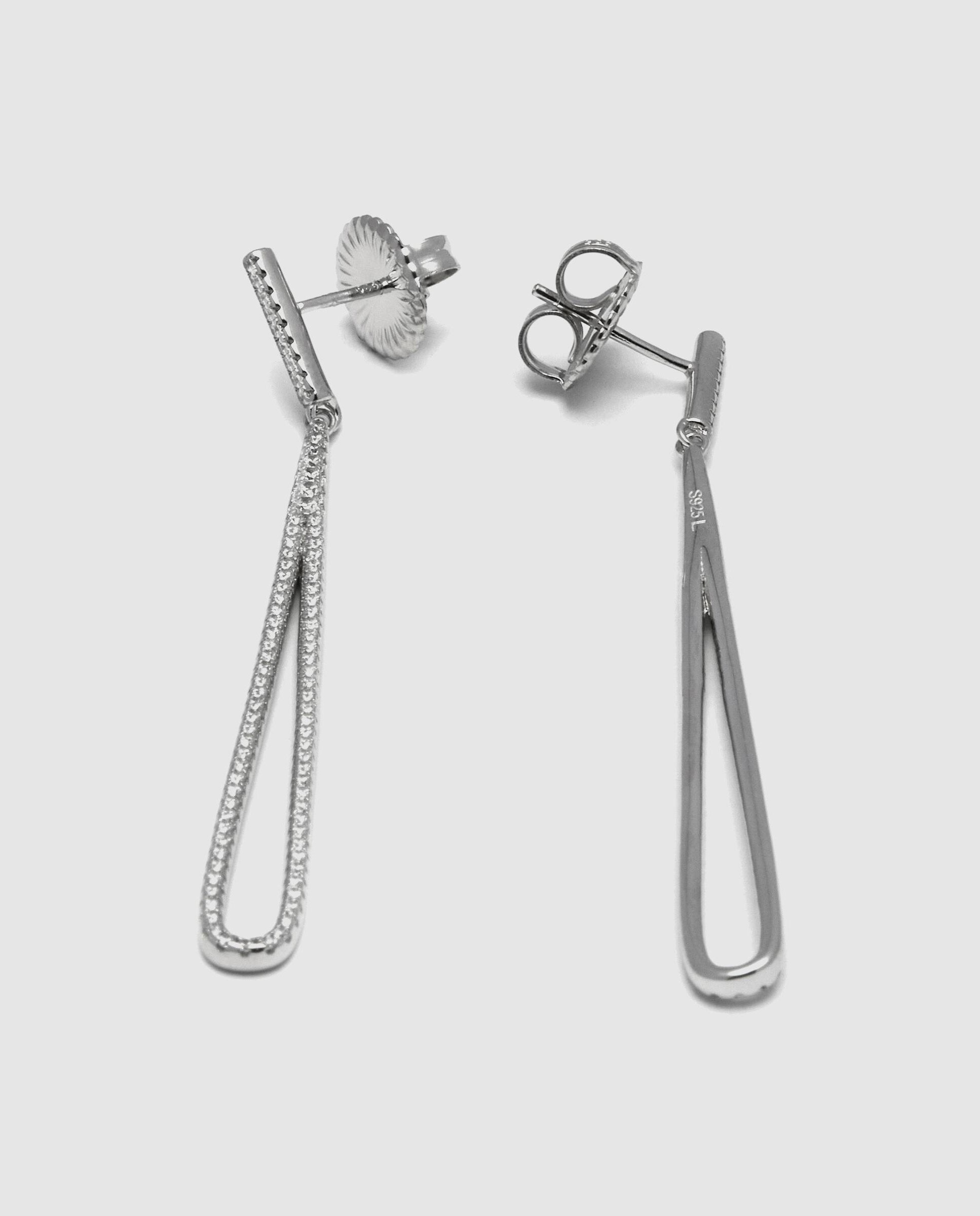 Brincos Momentos para Brilhar de Prata de Lei 925 com Acabamentos em Ródio e Zirconita Brilhante Branco-6
