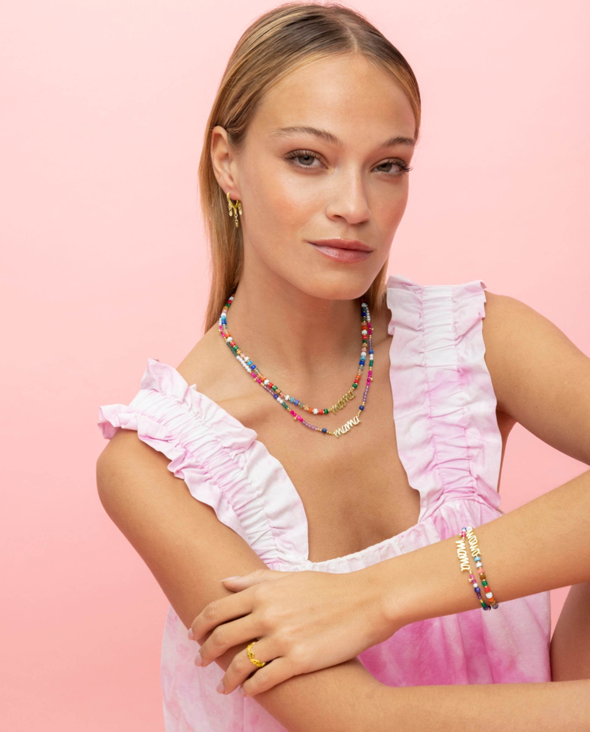 Colar Special Edition de Prata de Lei 925 com Acabamento em Ouro de 18 Quilates e Cristal Multicolor Multicolor-2