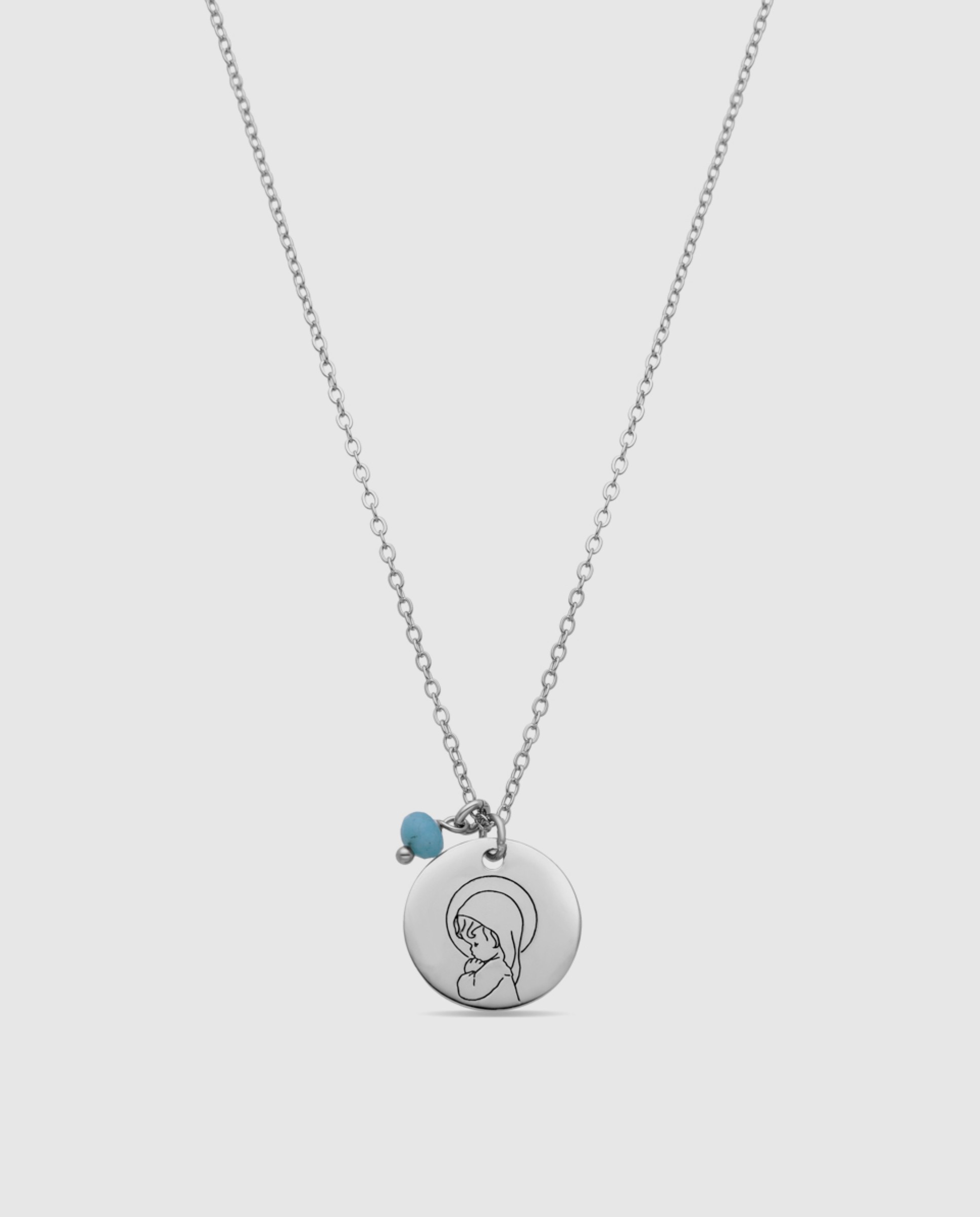 Colar Special Edition de Prata de Lei 925 com Acabamento em Ródio e Cristal Azul Azul-1