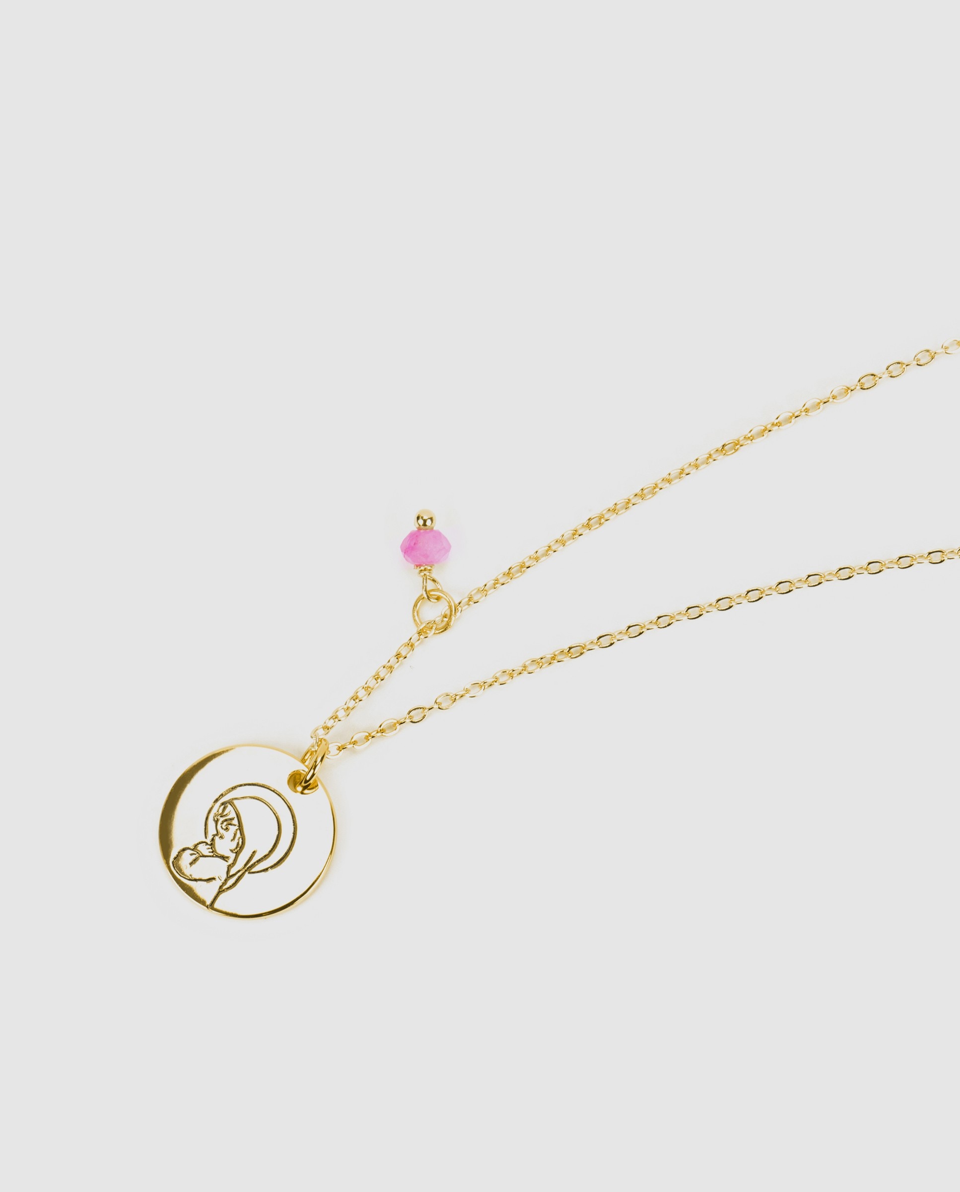 Colar Special Edition de Prata de Lei 925 com Acabamento em Ouro de 18 Quilates e Cristal Rosa Rosa-3