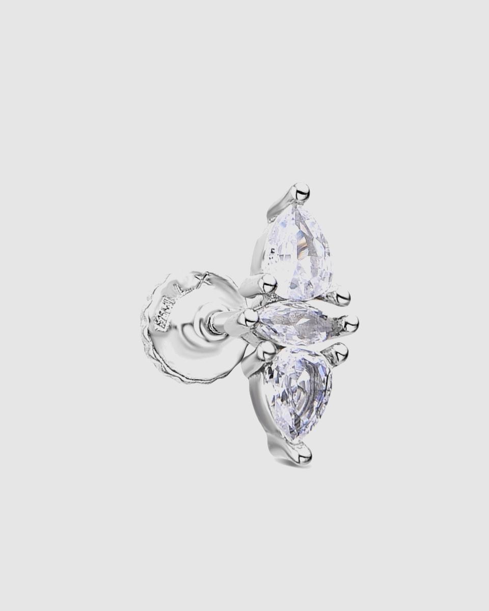 Imagem 0 de Piercing Personalizável com Acabamento em Ródio e Zirconita Brilhante