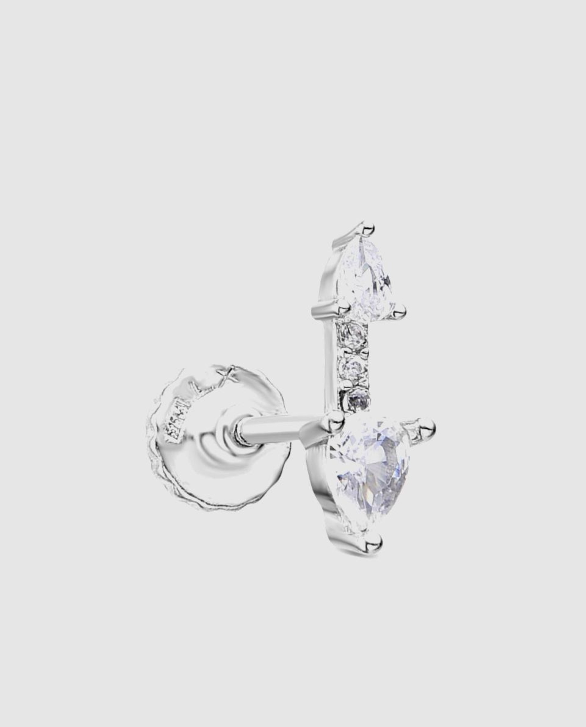 Piercing Personalizável de Prata de Lei 925 com Acabamento em Ródio e Zirconita Brilhante Branco-1