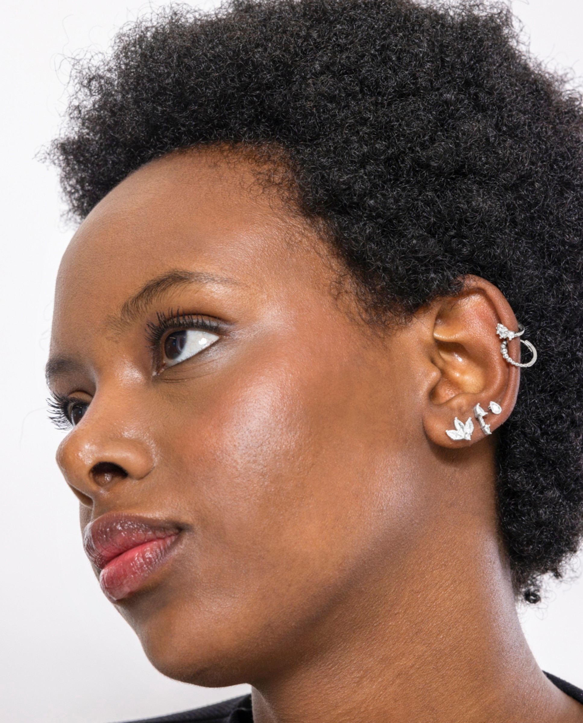 Piercing Personalizável de Prata de Lei 925 com Acabamento em Ródio e Zirconita Brilhante Branco-2