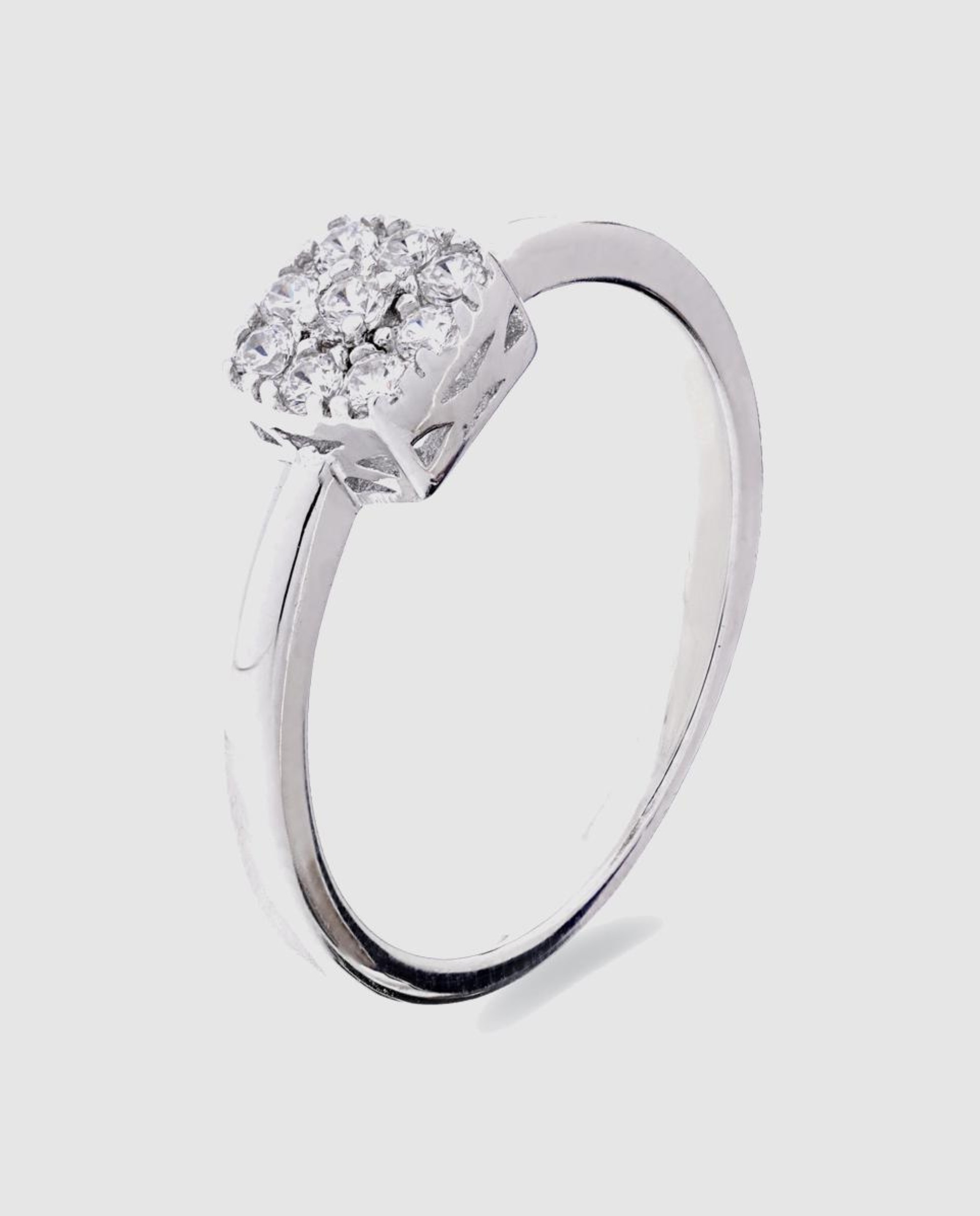 Anel Essential de Prata de Lei 925 com Acabamento em Ródio e Zirconita Brilhante Branco-1