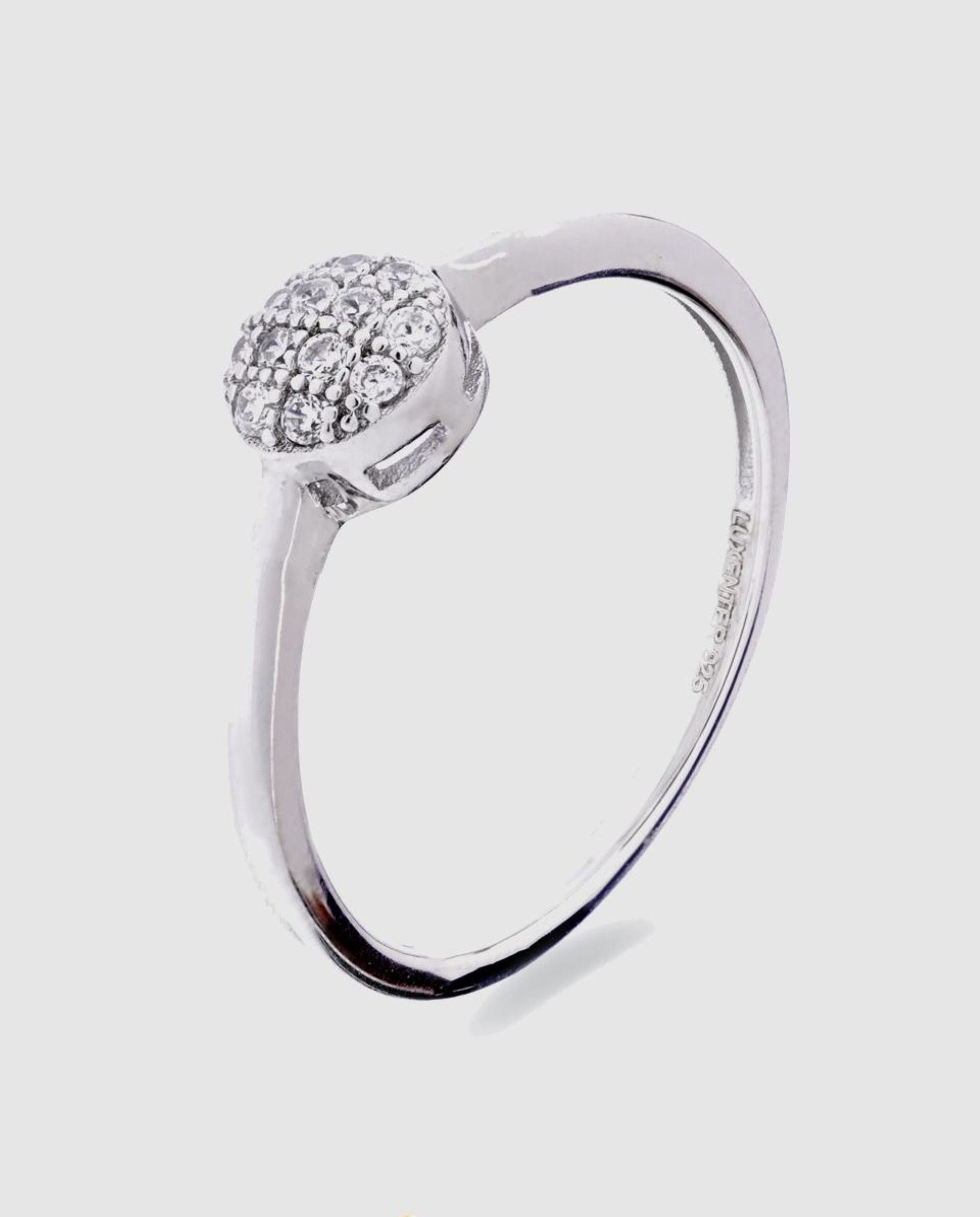 Anel Essential de Prata de Lei 925 com Acabamento em Ródio e Zirconita Brilhante Branco-1