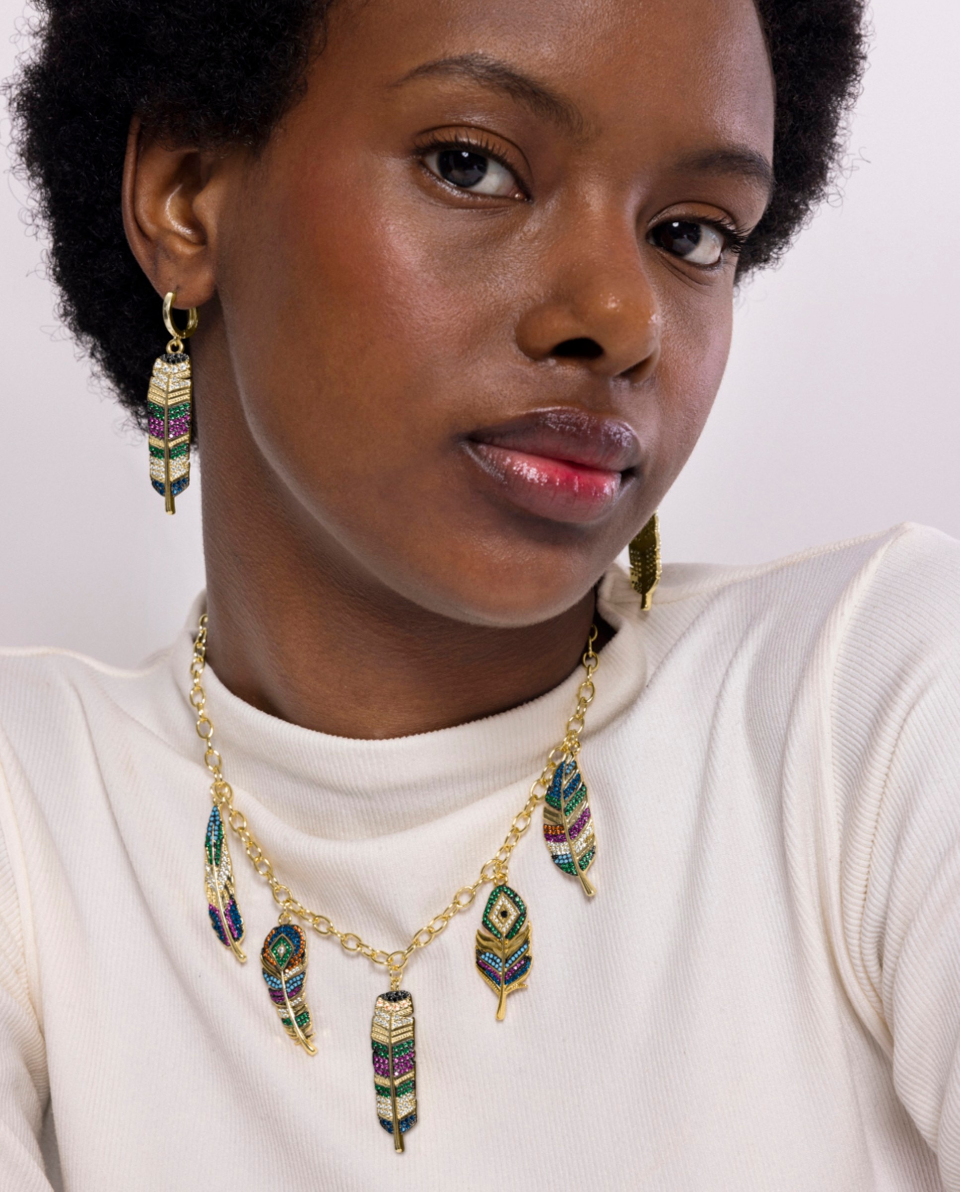 Colar Boho com Acabamento em Ouro Amarelo de 18 Quilates e Zirconita Multicolor Multicolor-2