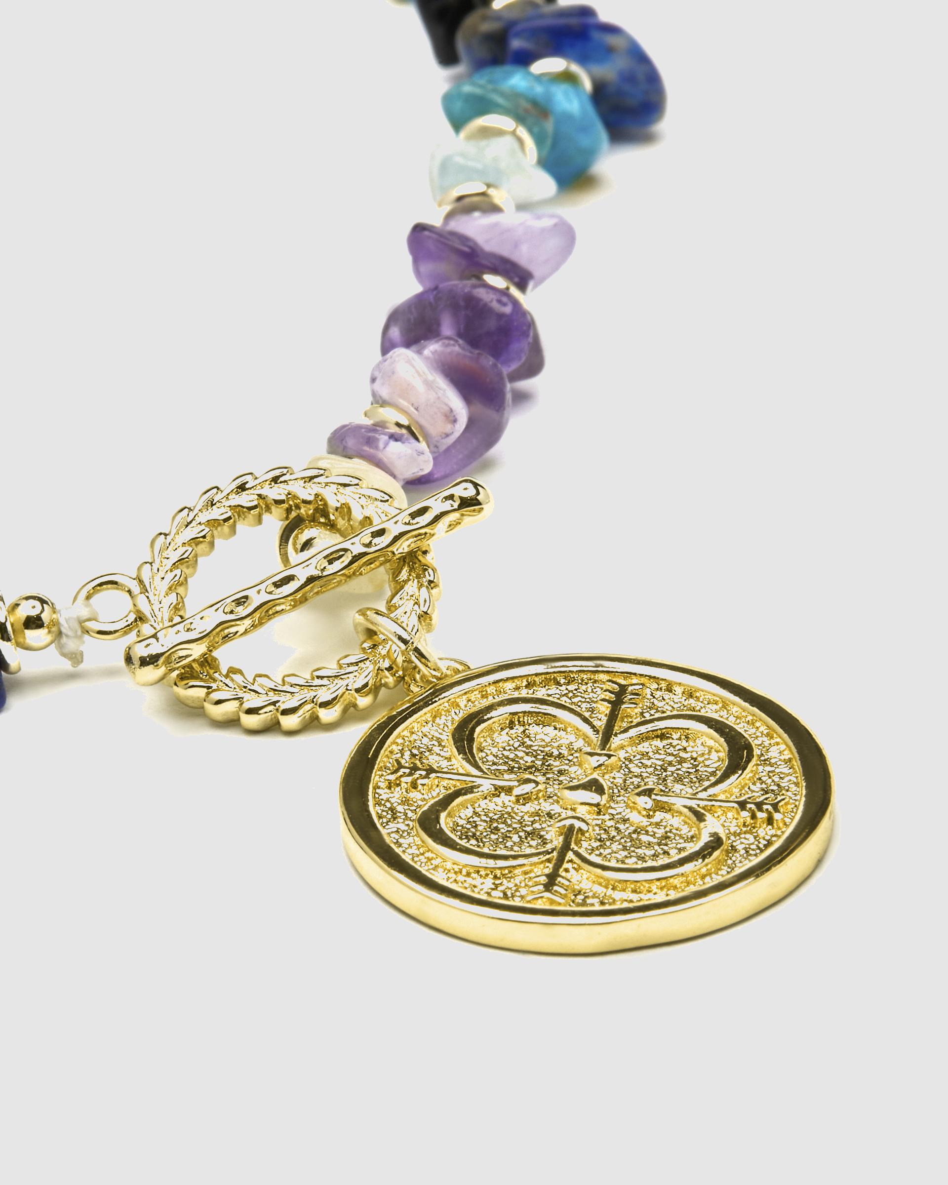 Colar Boho com Acabamento em Ouro Amarelo de 18 Quilates Fluorita Verde-5