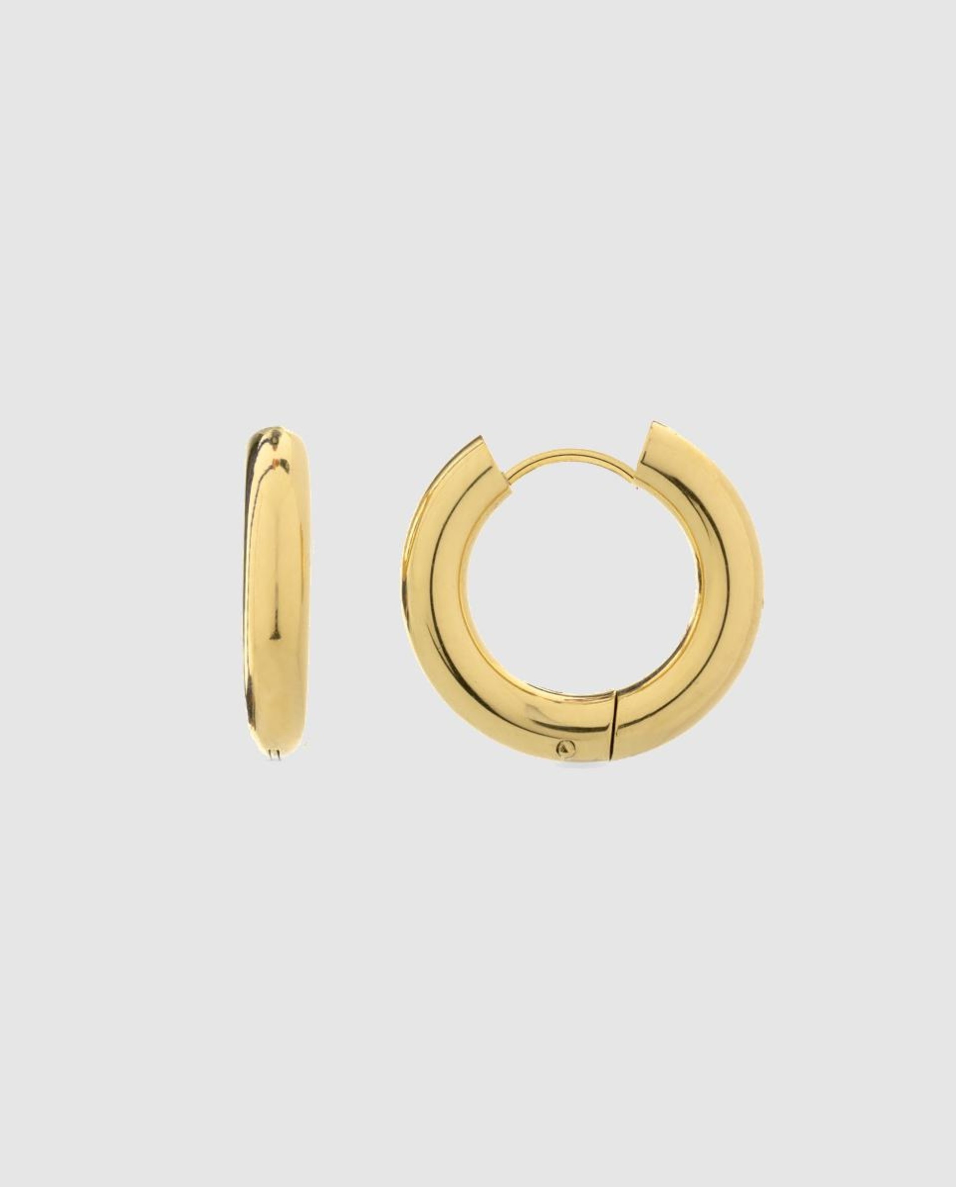 Brincos de Aro Essential de Aço com Acabamentos em Ouro Amarelo de 18 Quilates Ouro-1