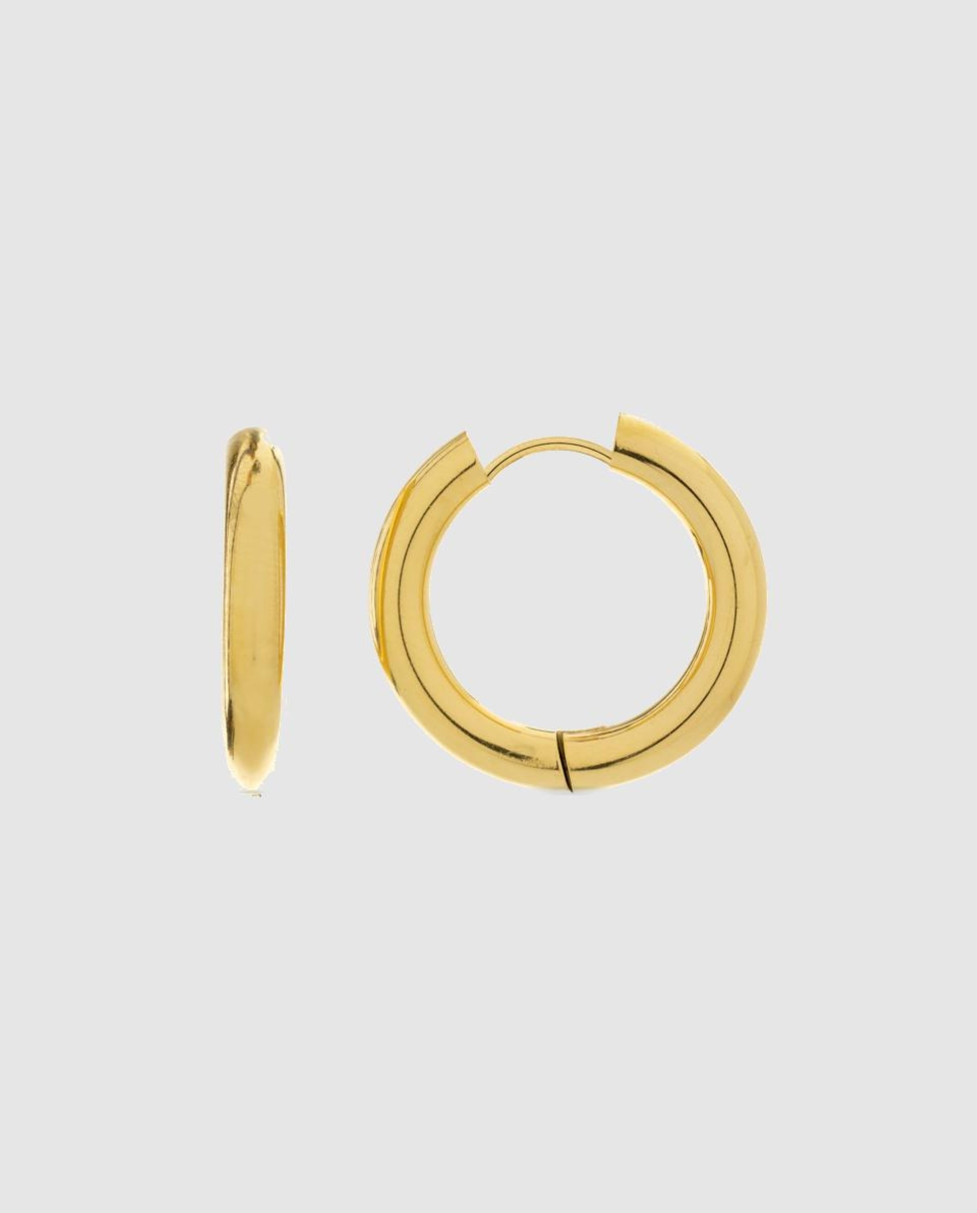 Brincos de Aro Essential de Aço com Acabamentos em Ouro Amarelo de 18 Quilates Ouro-1