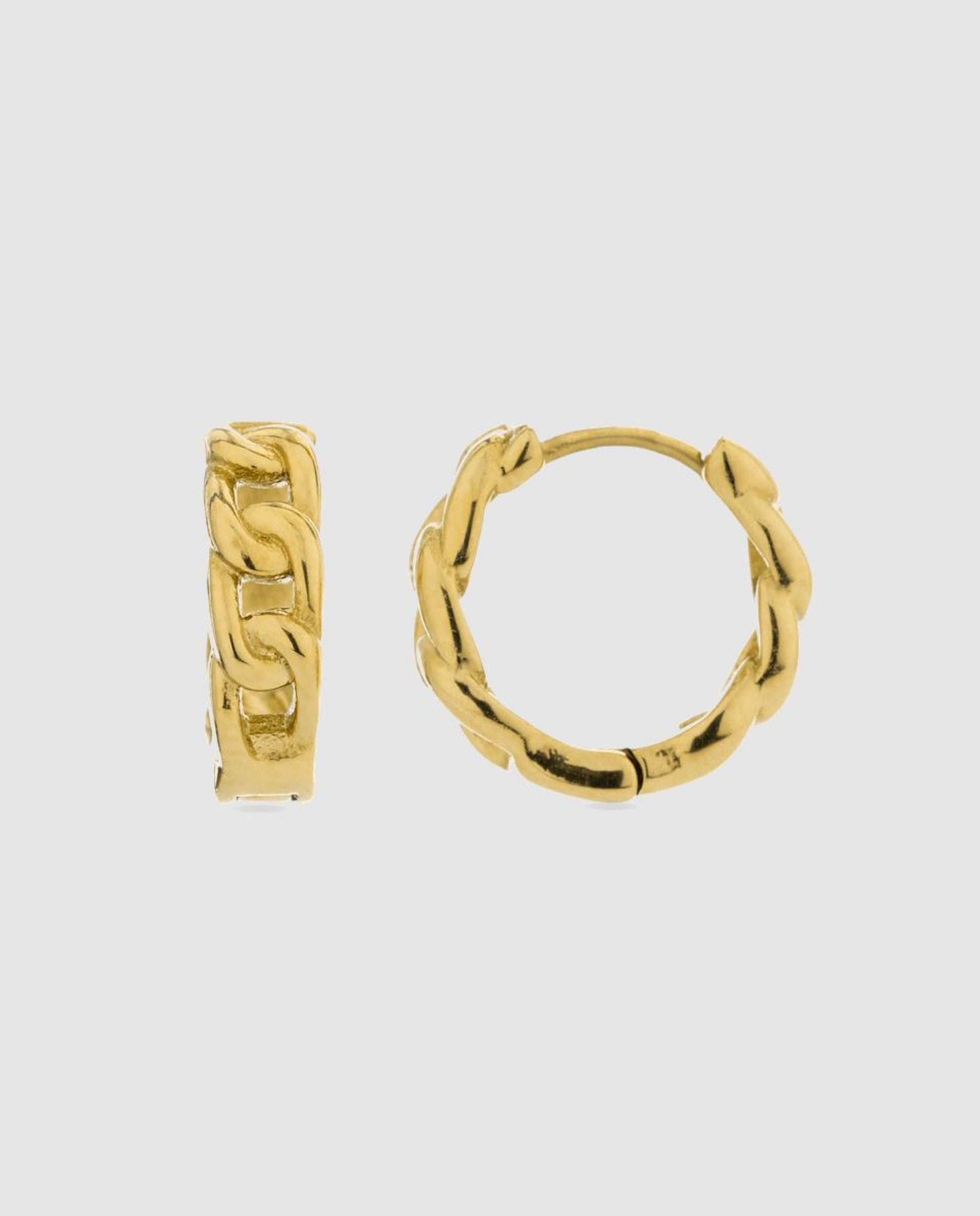 Brincos de Argola Essential de Aço com Acabamentos em Ouro Amarelo de 18 Quilates Ouro-1