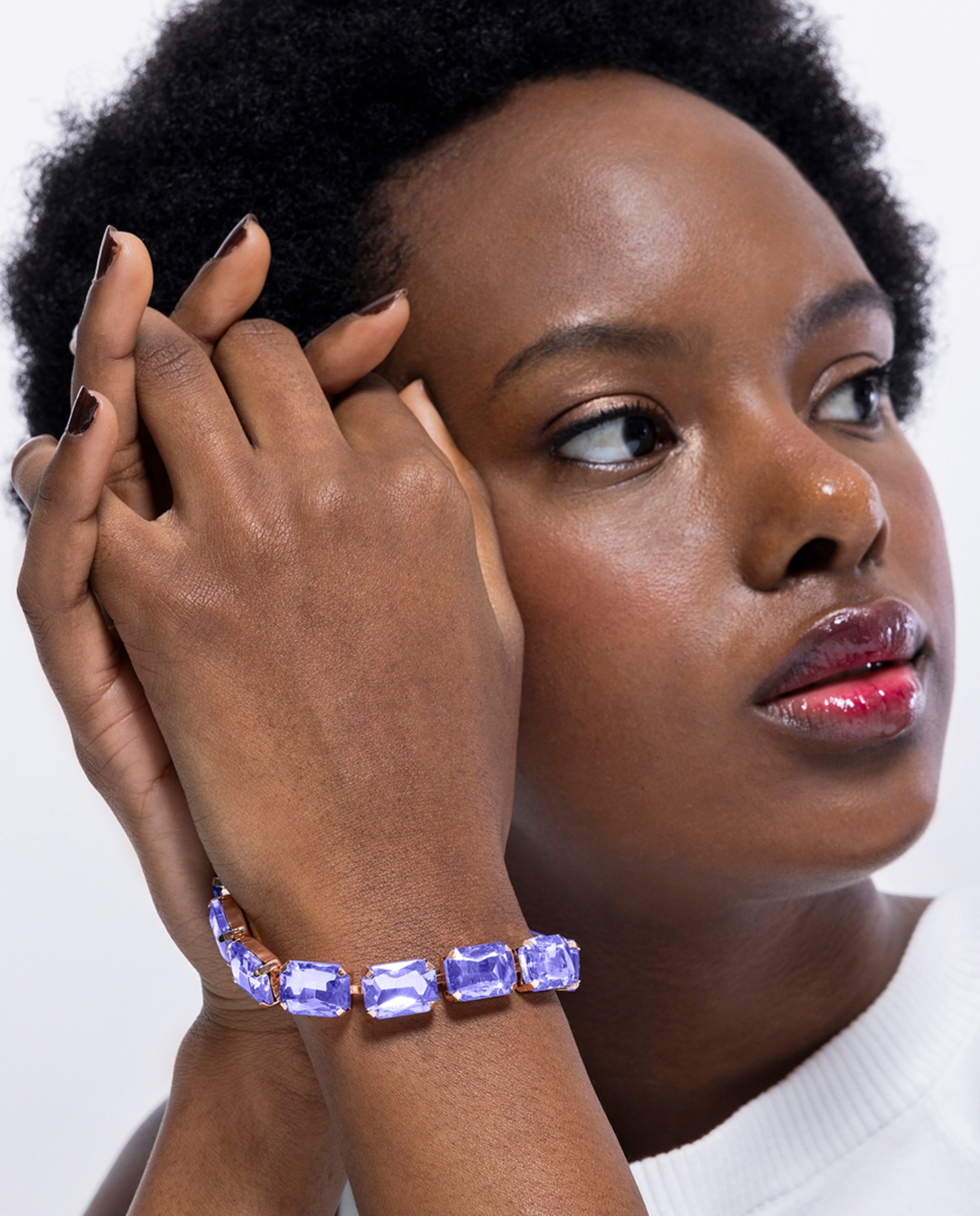 Pulseira com Elos África Acabada em Ouro Amarelo de 18 Quilates Roxo-2
