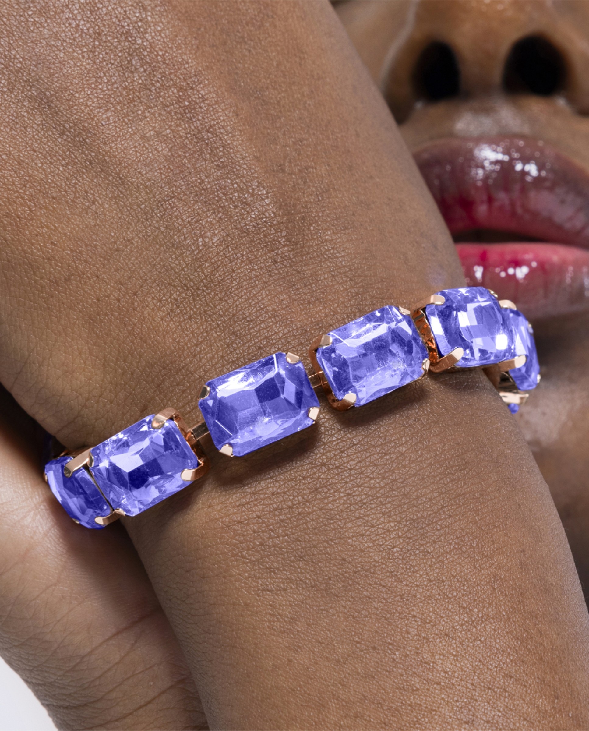 Pulseira com Elos África Acabada em Ouro Amarelo de 18 Quilates Roxo-3