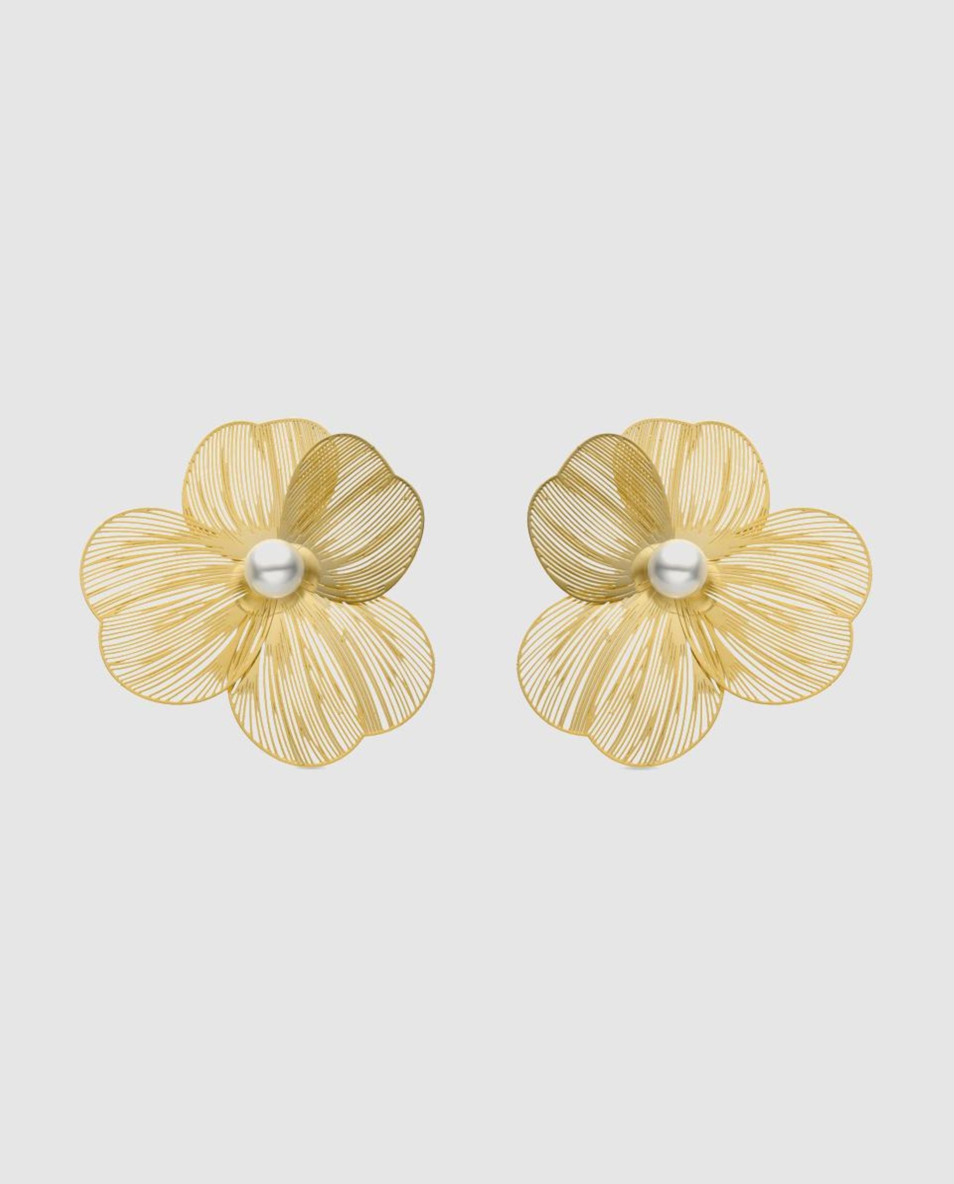 Brincos África com Acabamento em Ouro Amarelo de 18 Quilates com Pérola Branca Branco-1