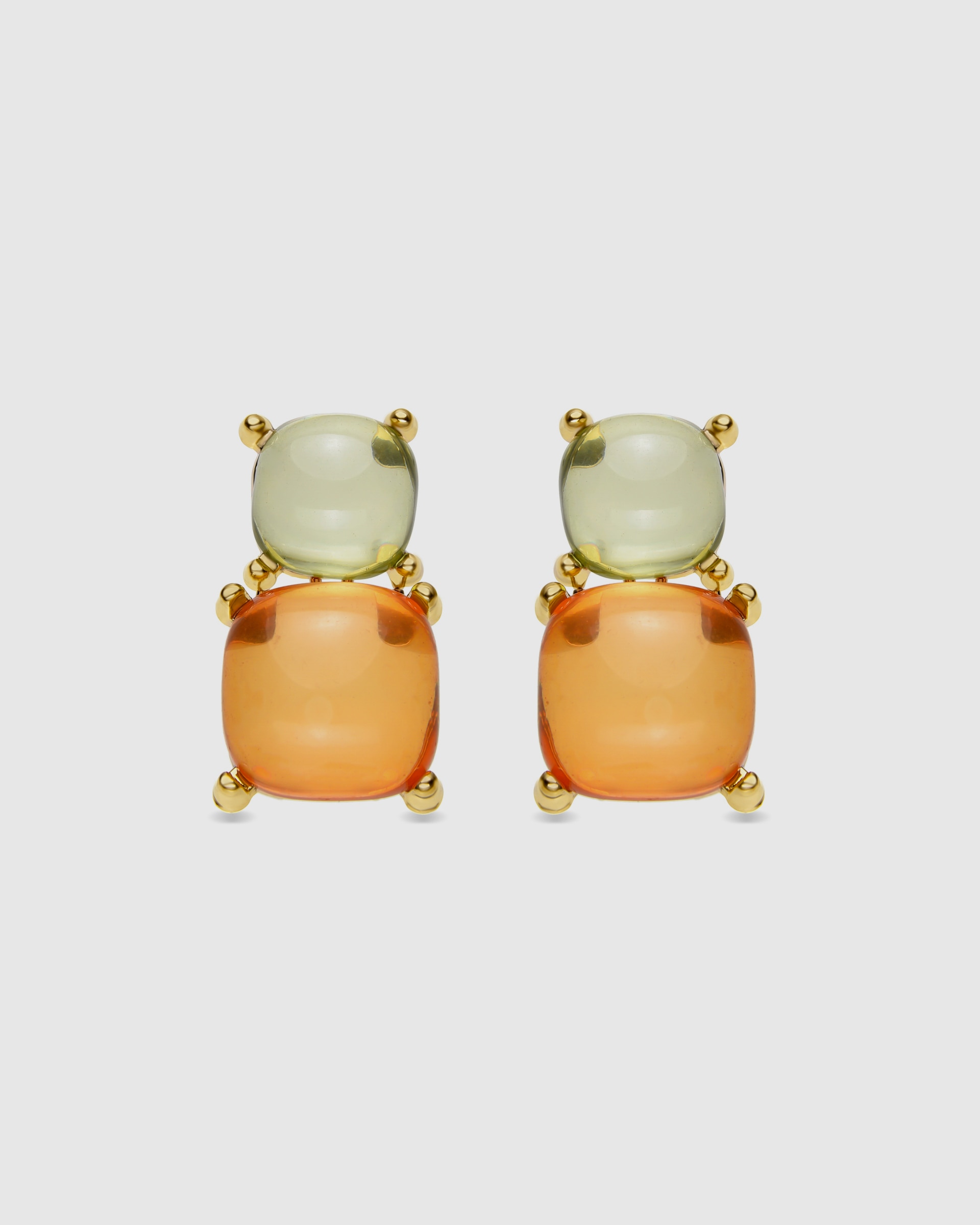 Brincos África Acabados em Ouro Amarelo de 18 Quilates com Cristal Multicolor Ouro-1