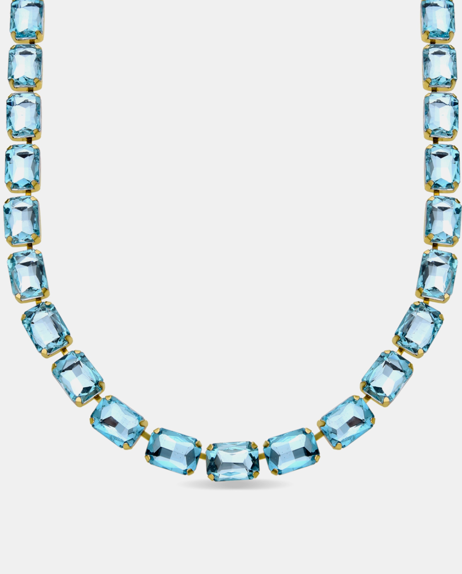 Colar África com Acabamento em Ouro Amarelo de 18 Quilates e Cristal Azul Azul / Amarelo-1