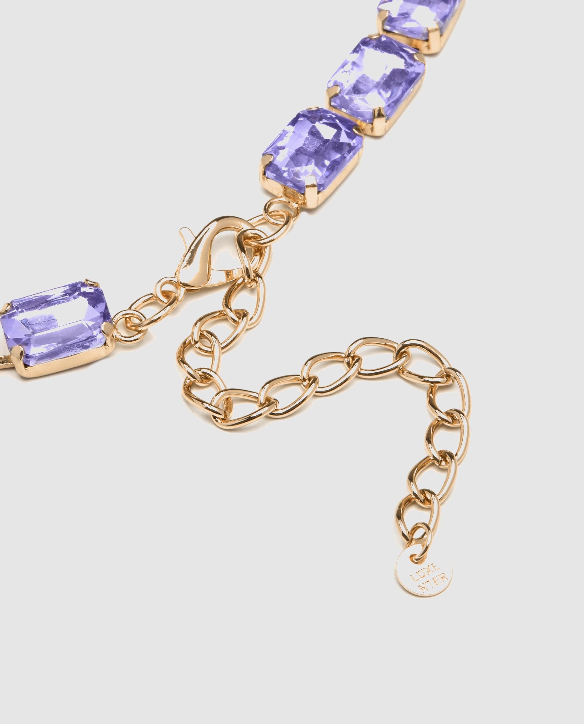 Colar África com Acabamento em Ouro Amarelo de 18 Quilates com Cristal Roxo Roxo-5